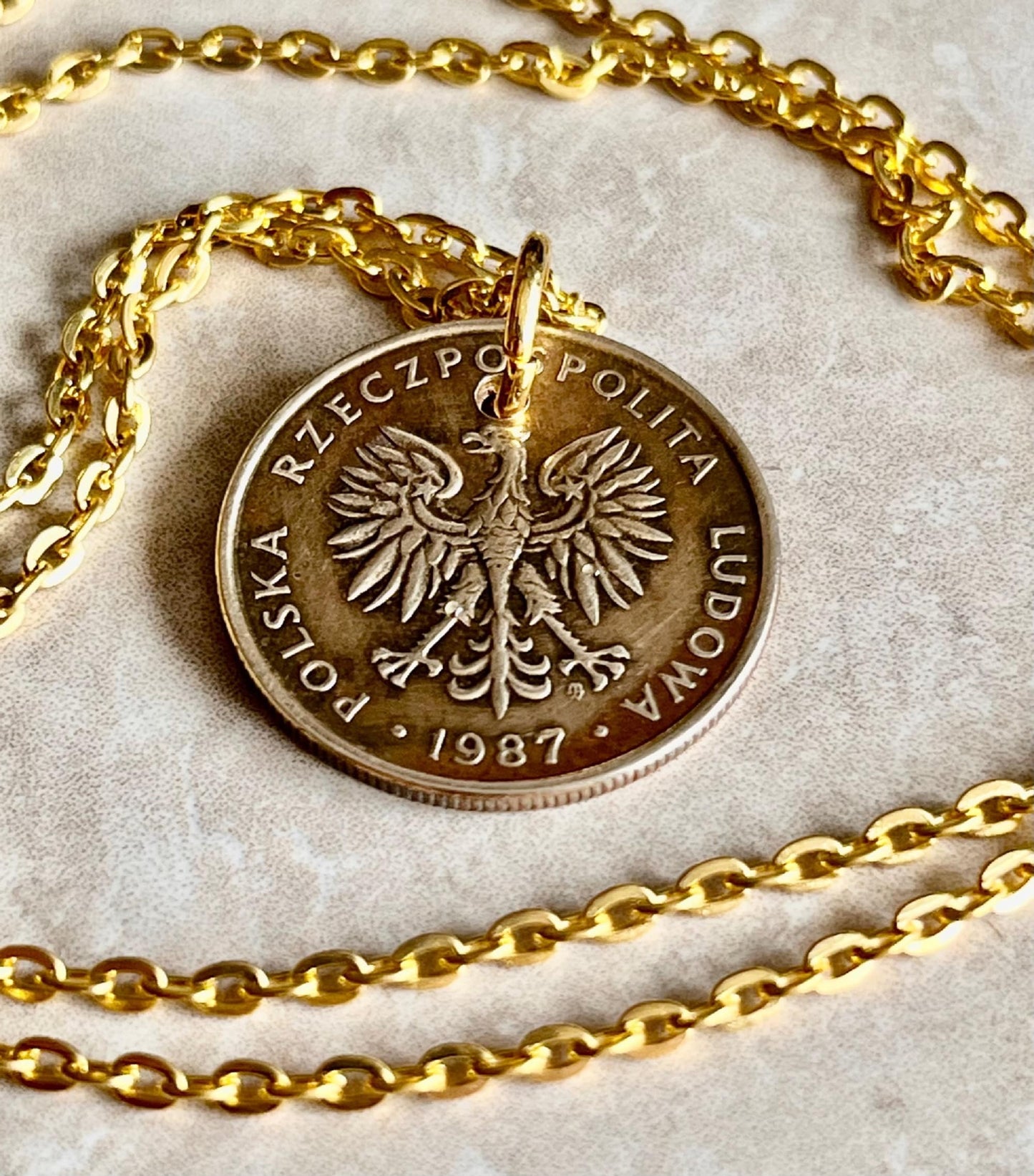 Poland Pendant Coin 5 ZT Polish Coin Necklace Jewelry Custom Charm Gift For Friend Coin Charm Gift For Him, Her, World Coins Collector