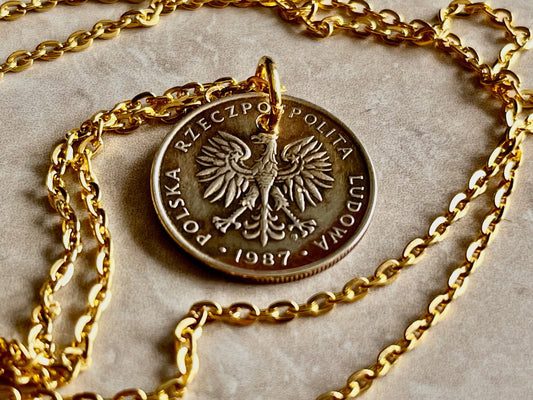 Poland Pendant Coin 5 ZT Polish Coin Necklace Jewelry Custom Charm Gift For Friend Coin Charm Gift For Him, Her, World Coins Collector