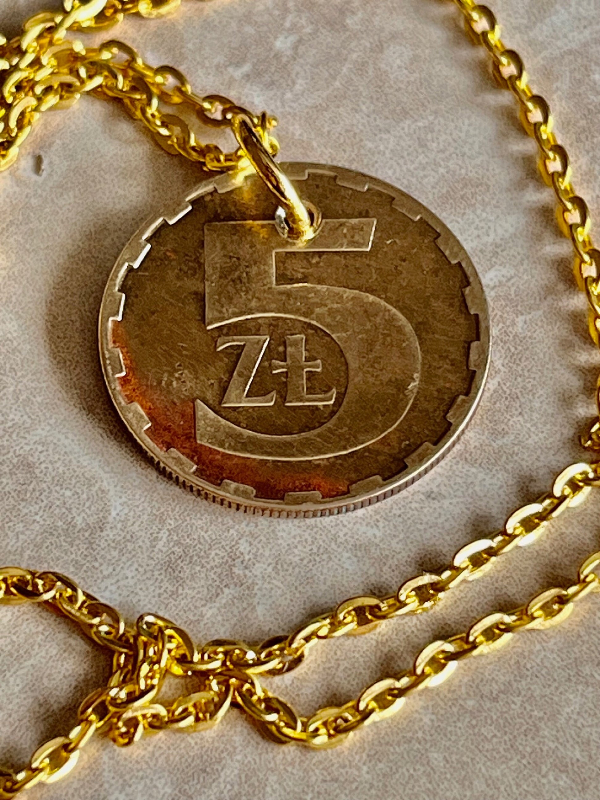 Poland Pendant Coin 5 ZT Polish Coin Necklace Jewelry Custom Charm Gift For Friend Coin Charm Gift For Him, Her, World Coins Collector