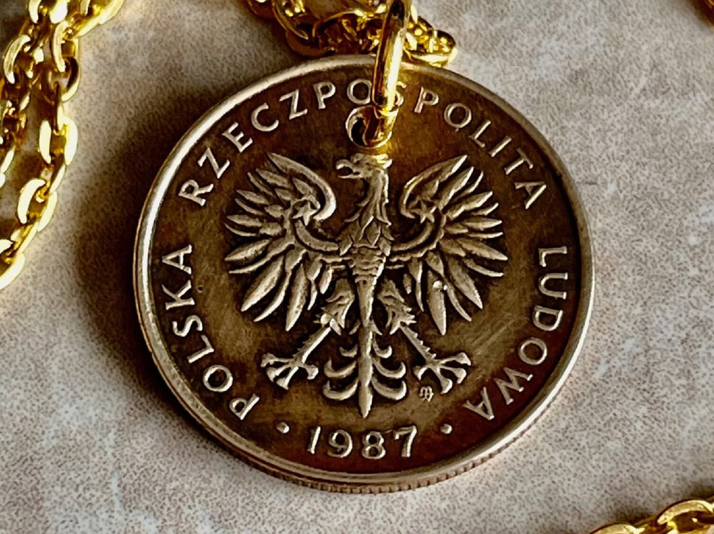 Poland Pendant Coin 5 ZT Polish Coin Necklace Jewelry Custom Charm Gift For Friend Coin Charm Gift For Him, Her, World Coins Collector