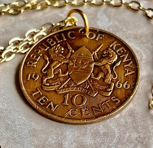 Kenya Coin Pendant Kenyan 10 Shillings Necklace Jewelry Custom Charm Gift For Friend Coin Charm Gift For Him, Her, World Coins Collector