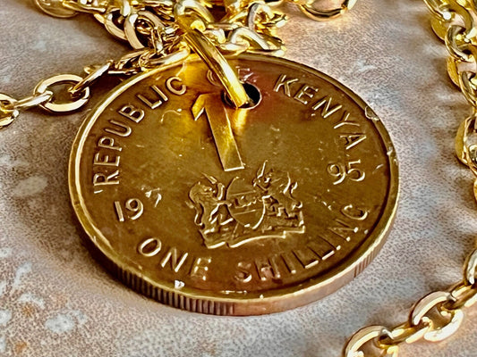 Kenya Coin Pendant Kenyan 1 Shilling 1995 Necklace Jewelry Custom Charm Gift For Friend Coin Charm Gift For Him, Her, World Coins Collector