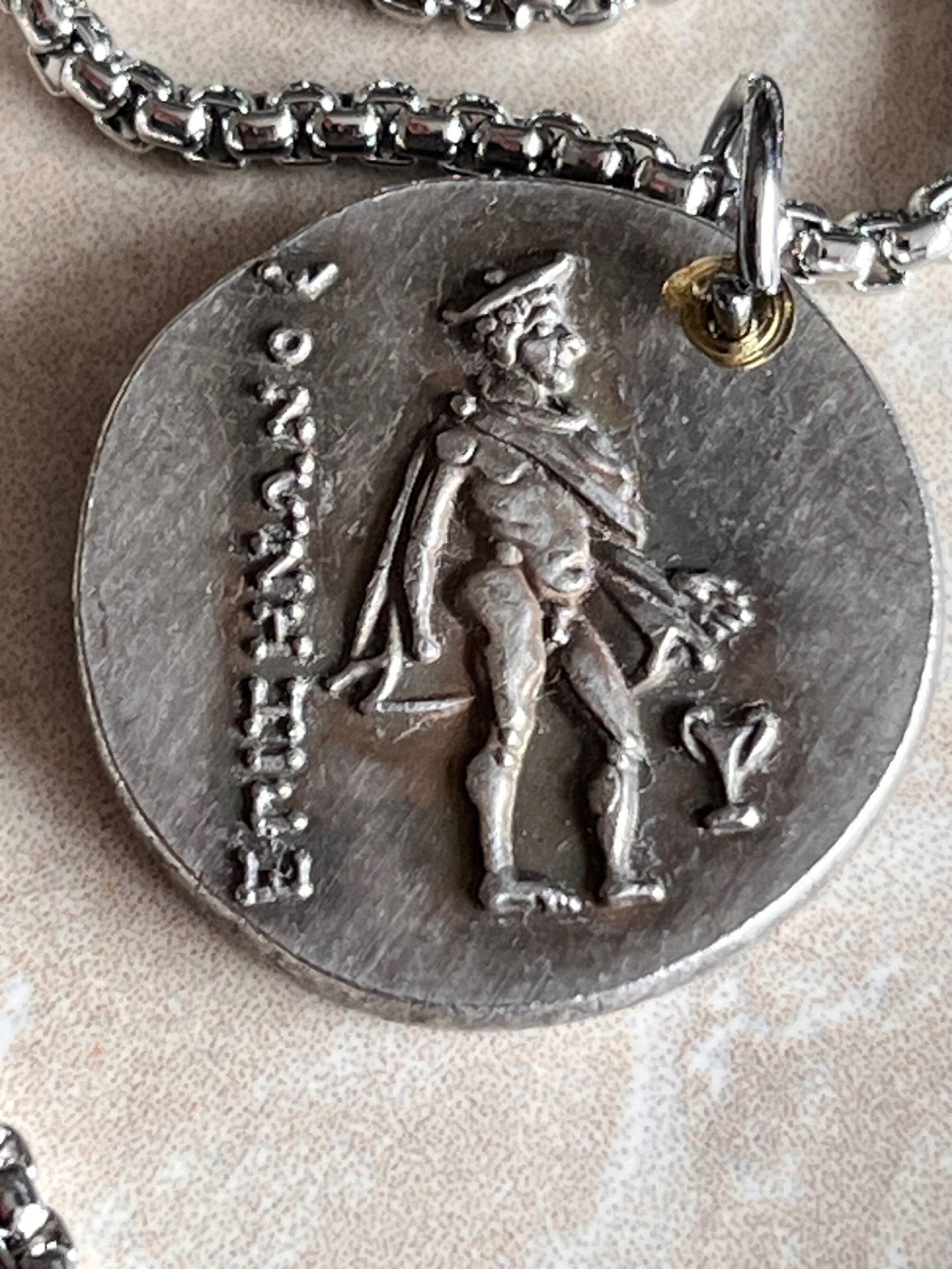 Greek Coin Pendant Pegasus Helmet Hercules Zeus Inlaid Necklace Jewelry Gift For Friend Charm For Him Her Charm World Coins Collector