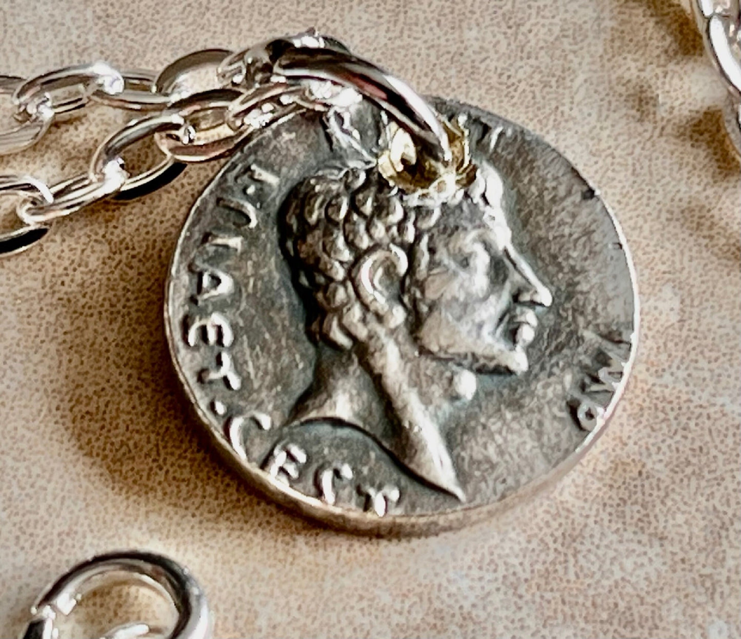 Ancient Coin Pendant Greek IED-MAR Rome Brutus Assassinated Caesar Necklace Jewelry Gift For Friend Charm For Him Her, World Coins Collector