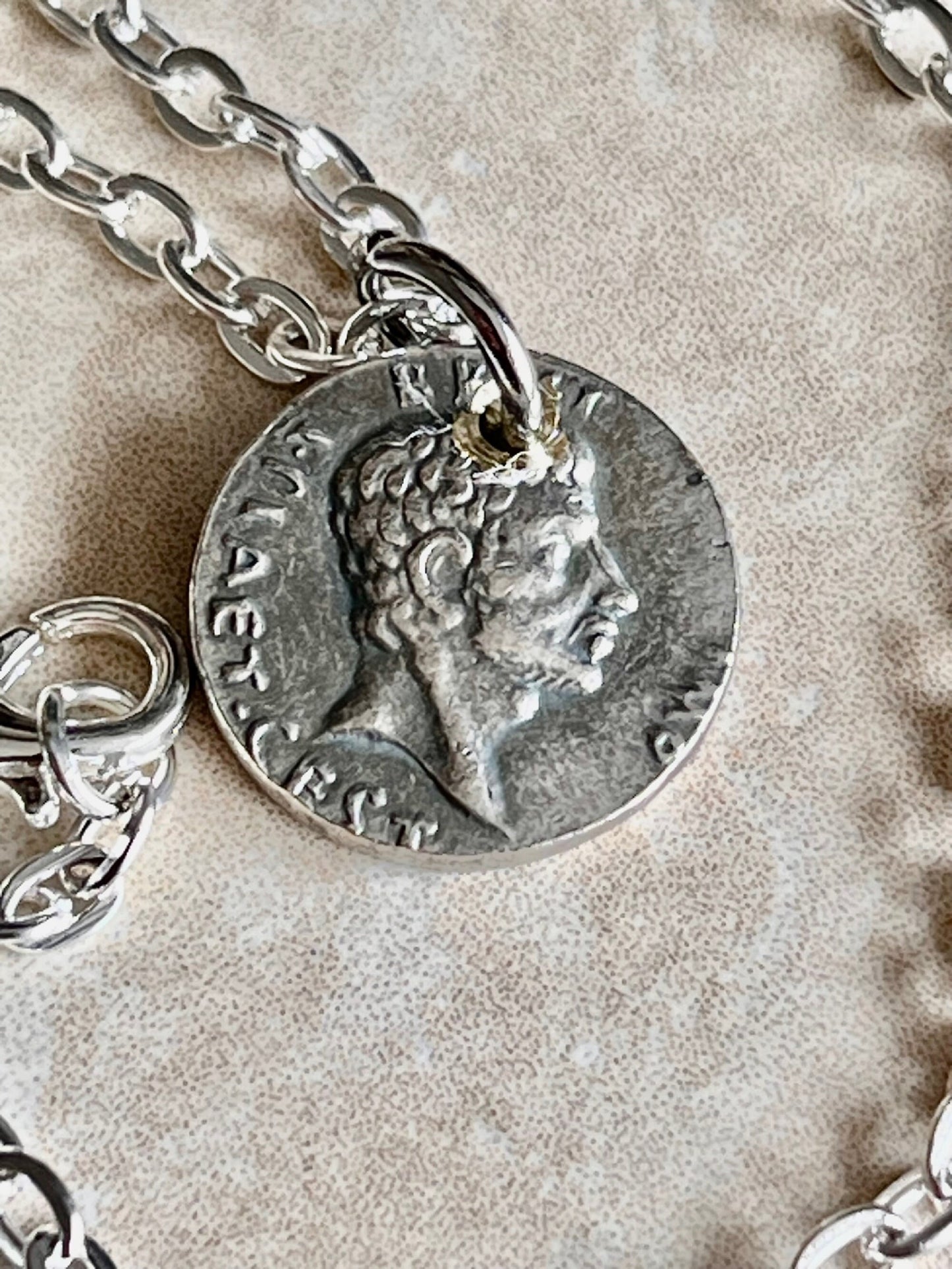 Ancient Coin Pendant Greek IED-MAR Rome Brutus Assassinated Caesar Necklace Jewelry Gift For Friend Charm For Him Her, World Coins Collector