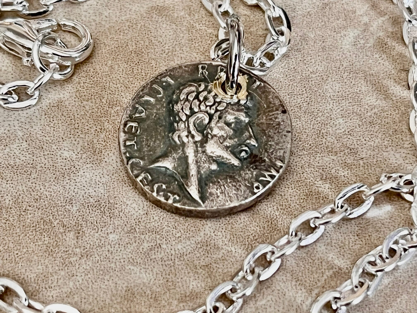 Ancient Coin Pendant Greek IED-MAR Rome Brutus Assassinated Caesar Necklace Jewelry Gift For Friend Charm For Him Her, World Coins Collector