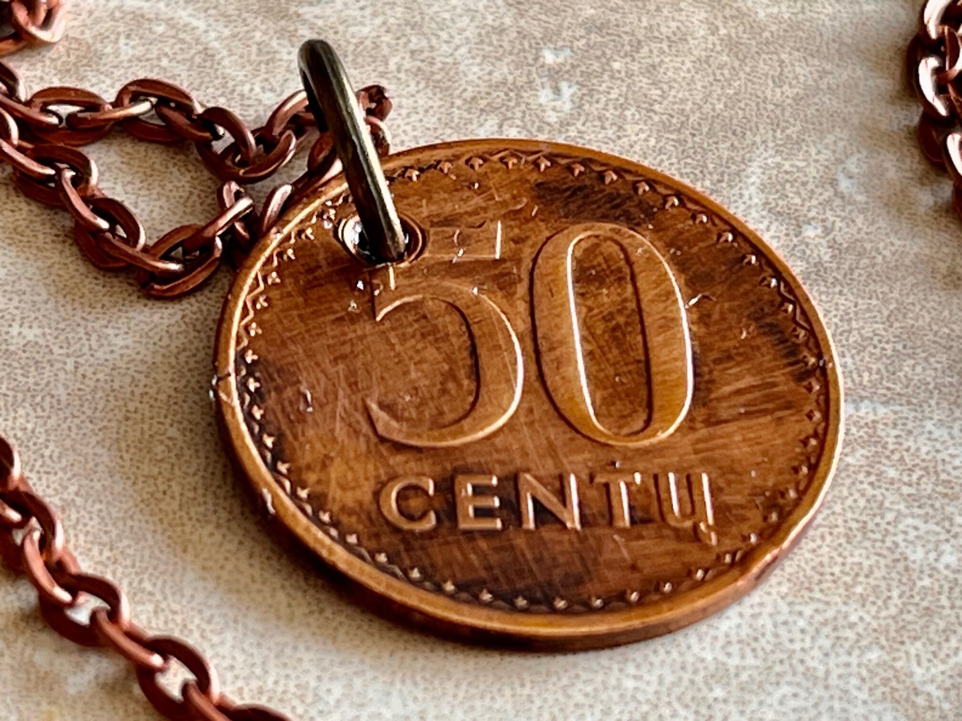 Lithuania Coin 50 Centu Lietuva Pendant Necklace Fashion Jewelry Gift For Friend Coin Charm Gift For Him, Her, World Coins Collector