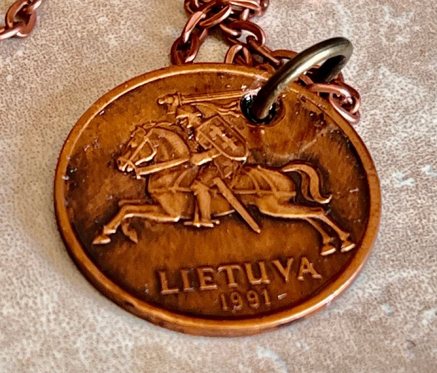 Lithuania Coin 50 Centu Lietuva Pendant Necklace Fashion Jewelry Gift For Friend Coin Charm Gift For Him, Her, World Coins Collector