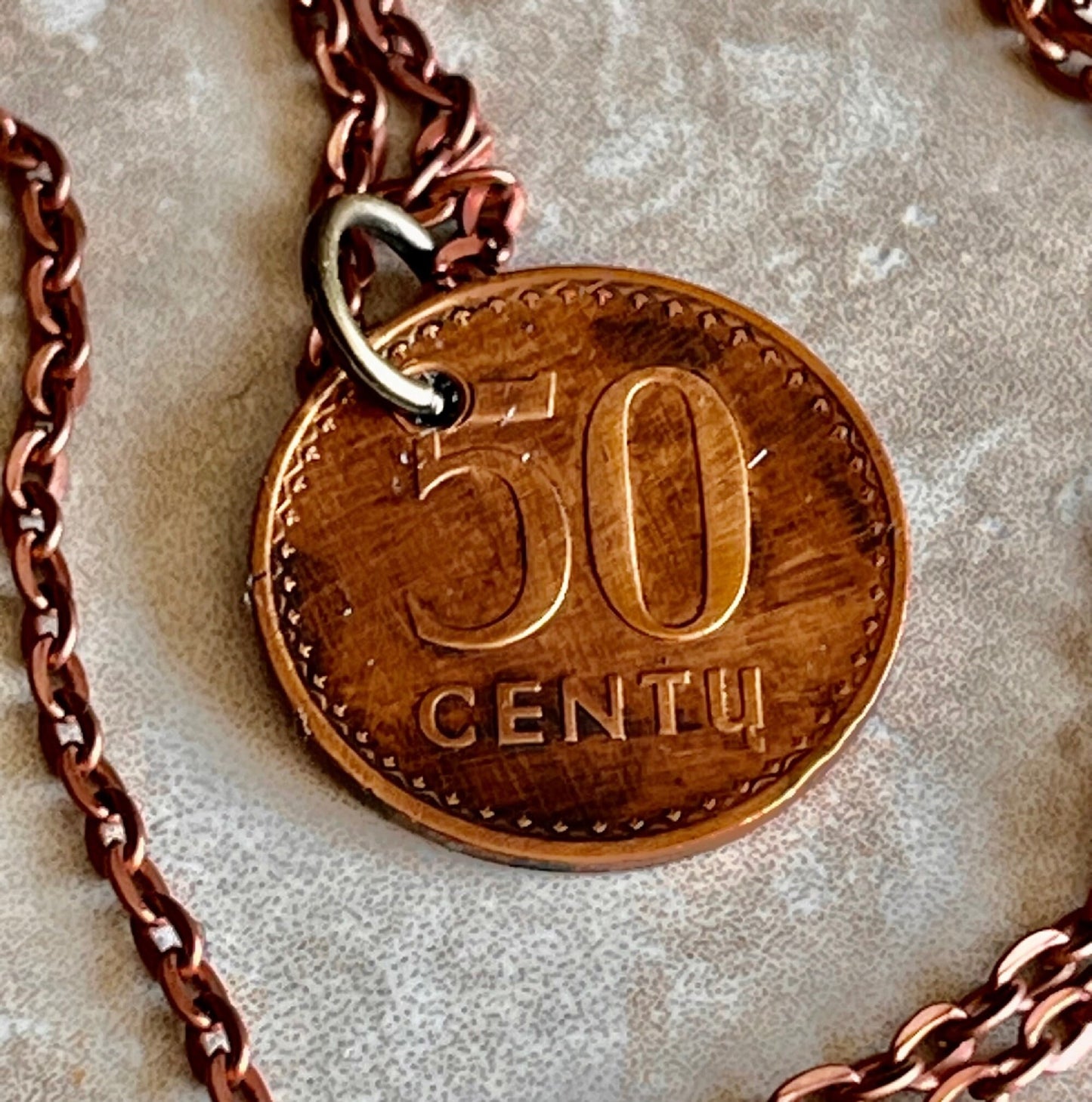 Lithuania Coin 50 Centu Lietuva Pendant Necklace Fashion Jewelry Gift For Friend Coin Charm Gift For Him, Her, World Coins Collector