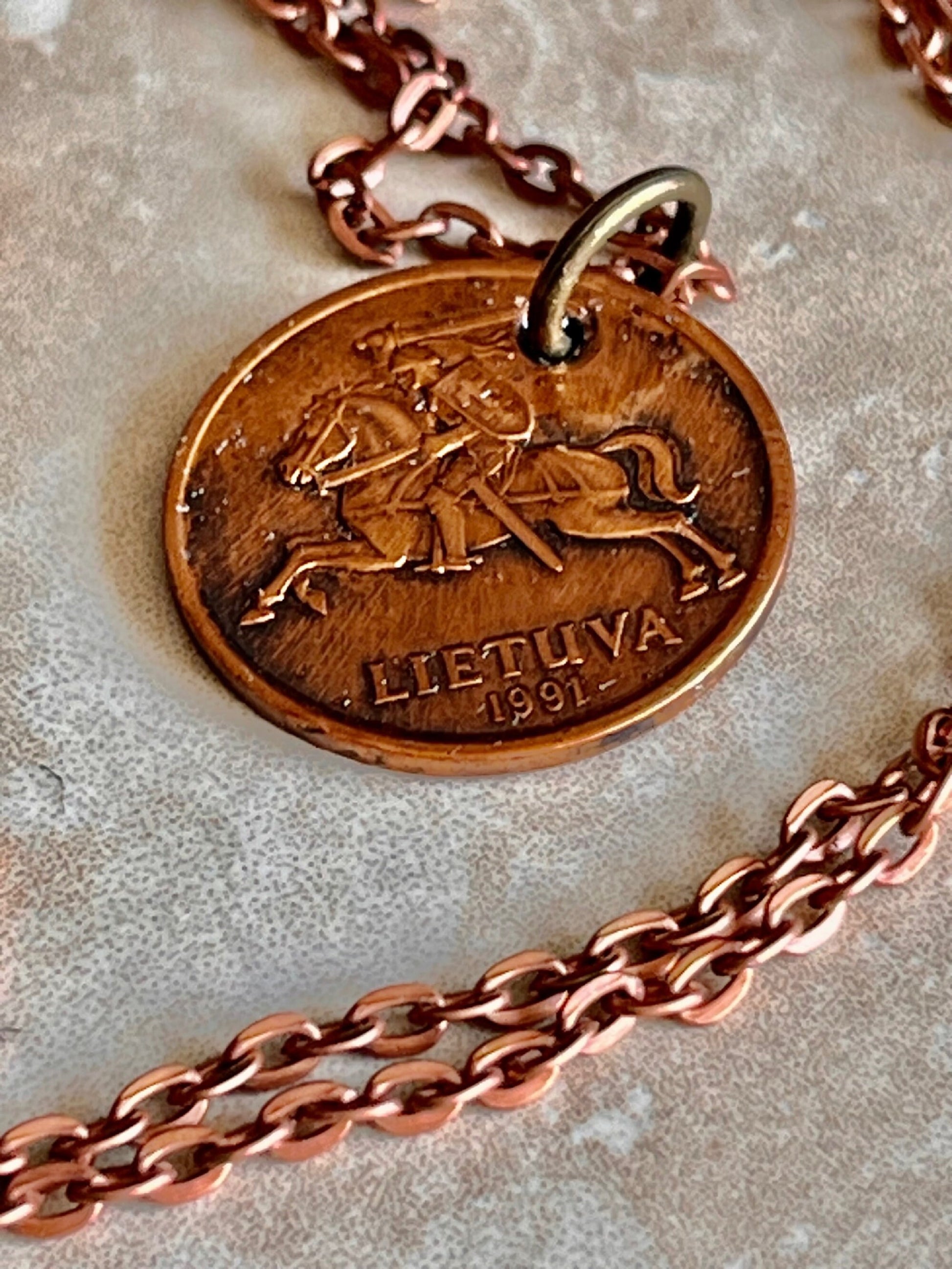 Lithuania Coin 50 Centu Lietuva Pendant Necklace Fashion Jewelry Gift For Friend Coin Charm Gift For Him, Her, World Coins Collector