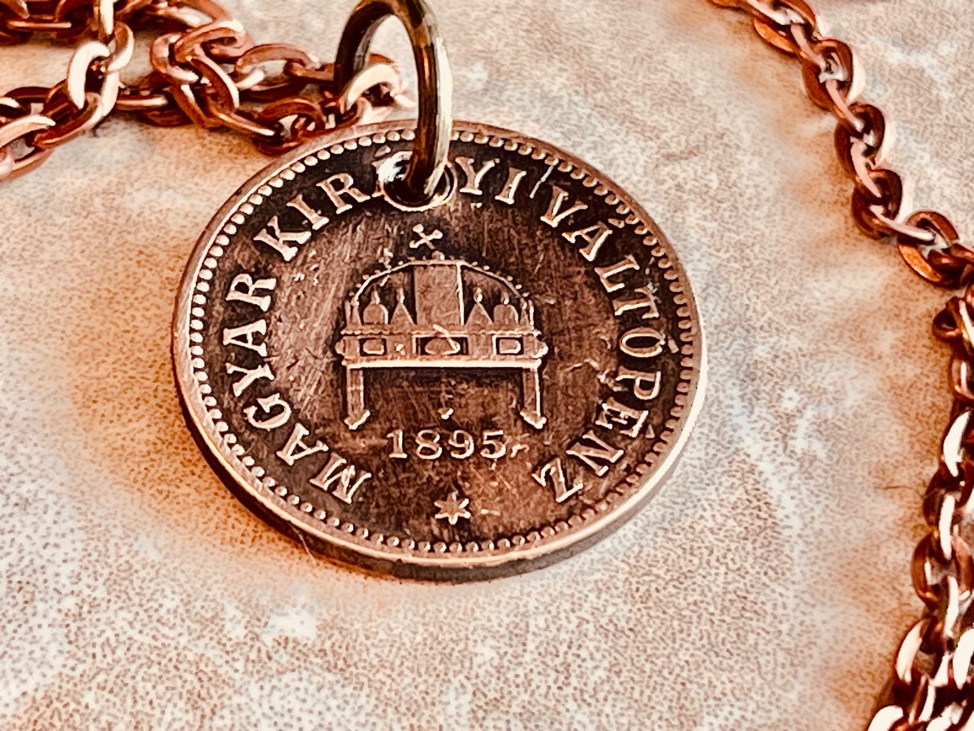 Hungary Coin Pendant Hungarian 2 Filler Personal Necklace Old Vintage Handmade Jewelry Gift Friend Charm For Him Her World Coin Collector