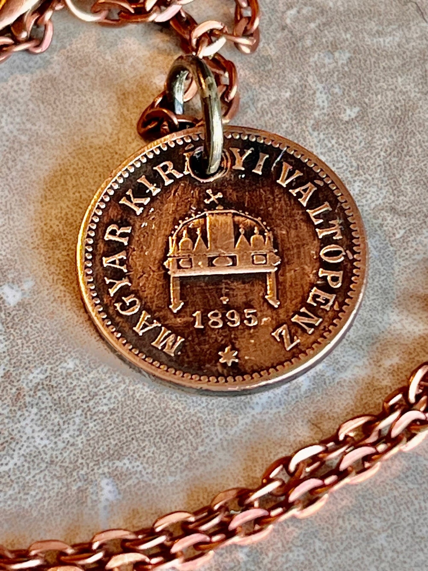 Hungary Coin Pendant Hungarian 2 Filler Personal Necklace Old Vintage Handmade Jewelry Gift Friend Charm For Him Her World Coin Collector