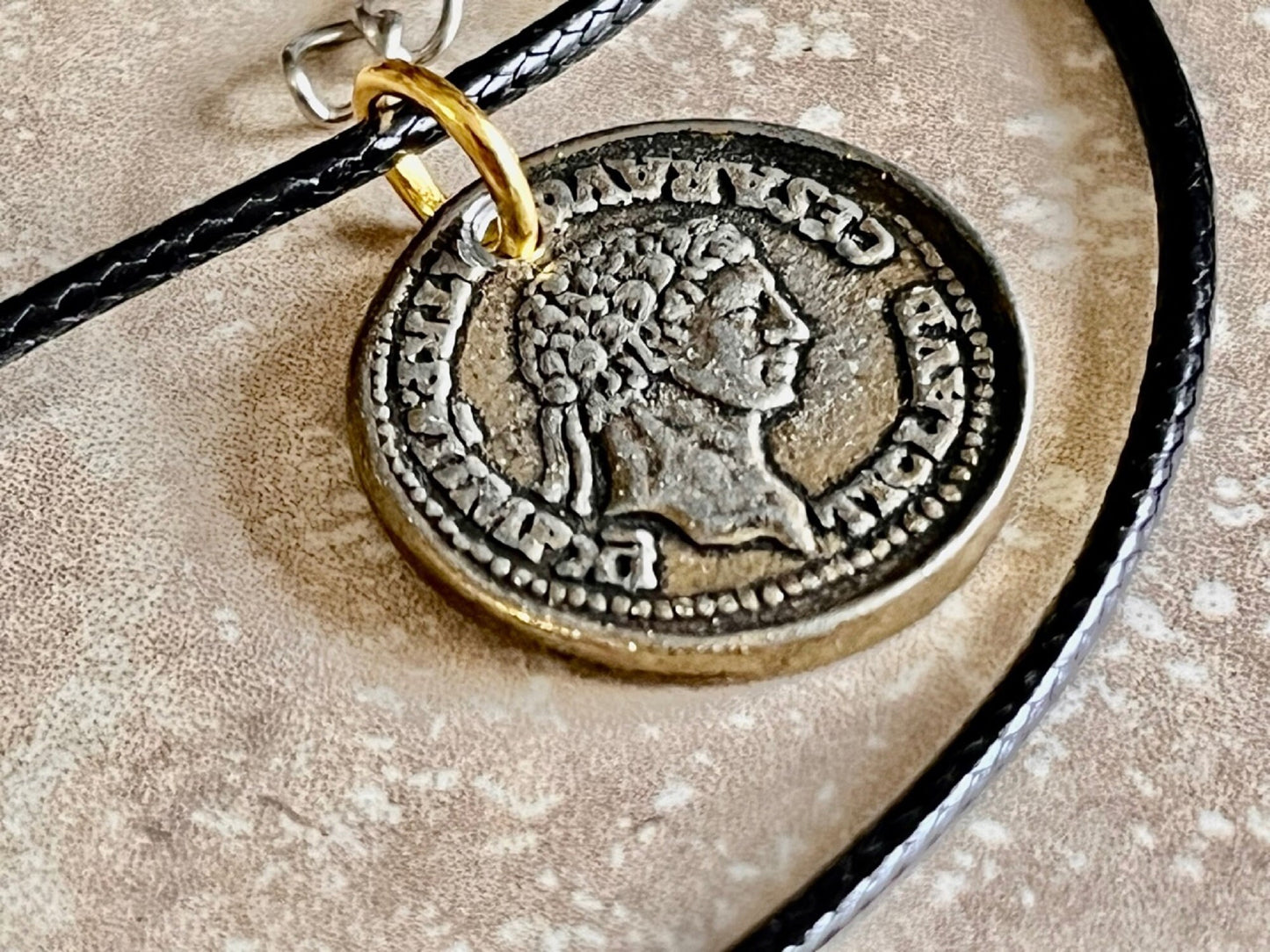 Ancient Coin Pendant Gold Aureus of Claudius 43 AD Julius Caesar Necklace Jewelry Gift For Friend Charm For Him Her World Coins Collector