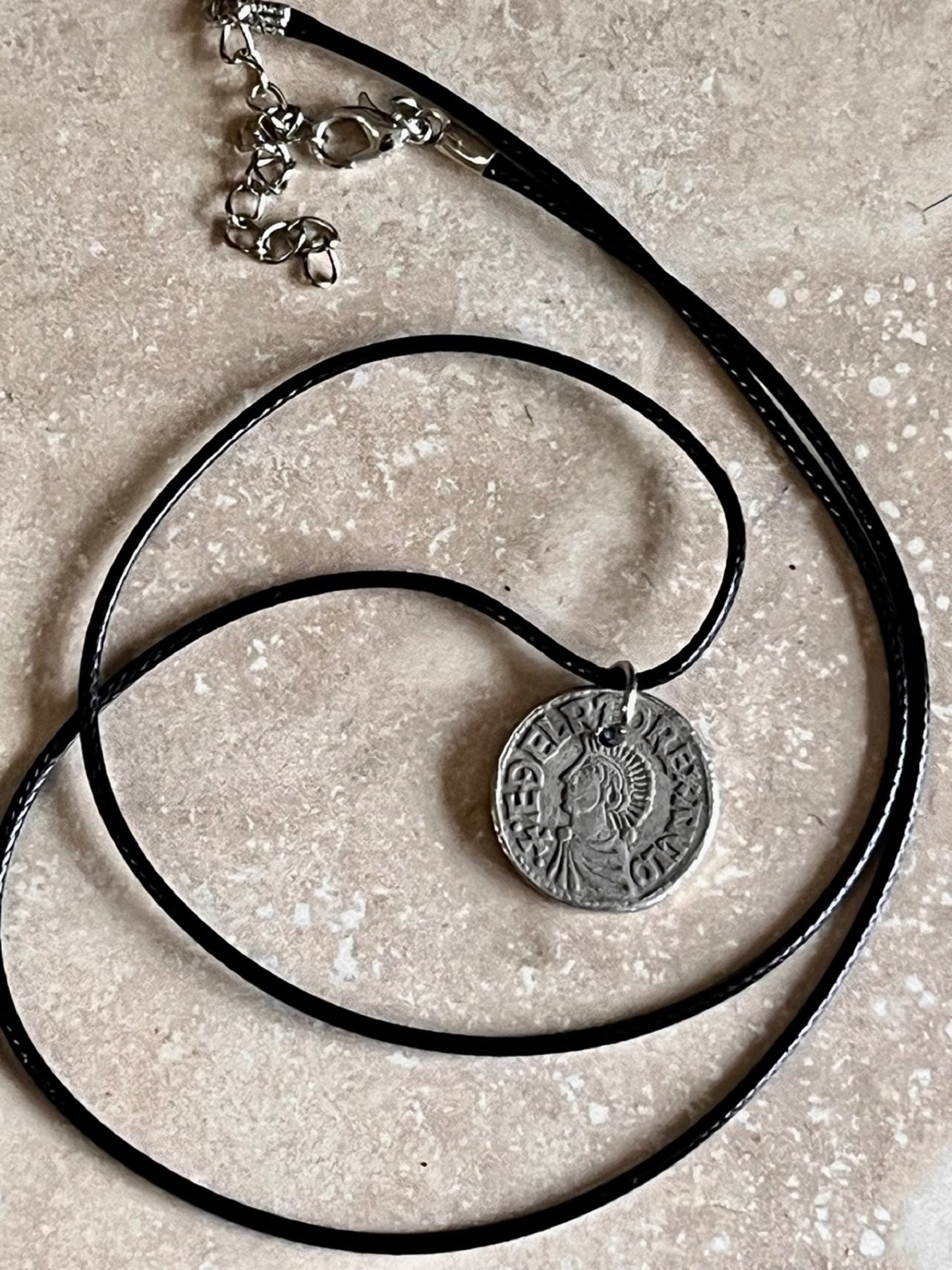 Ancient Coin Pendant Danish Pirates Aethelred the Unready 979-1016 Roman Necklace Jewelry Gift Friend Charm Him Her World Coins Collector