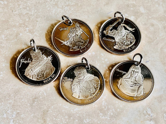 Lord of The Rings Pendant Two Towers Personal Necklace Reel Coinz Handmade Jewelry Gift Friend Charm For Him Her World Coin Collector