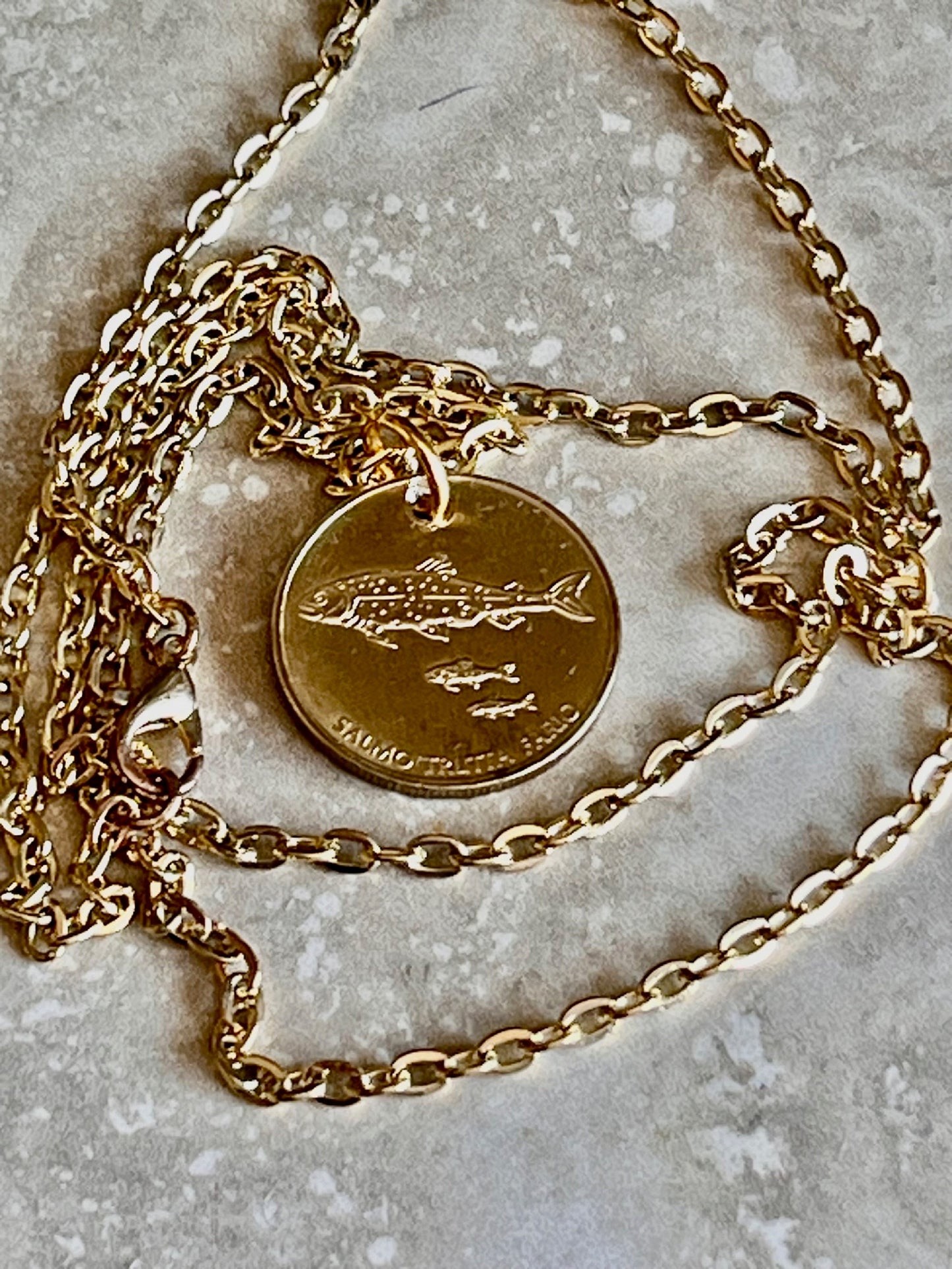 Slovakia Slovenska Republika Tolar 1996 Personal Necklace Old Vintage Handmade Jewelry Gift Friend Charm For Him Her World Coin Collector