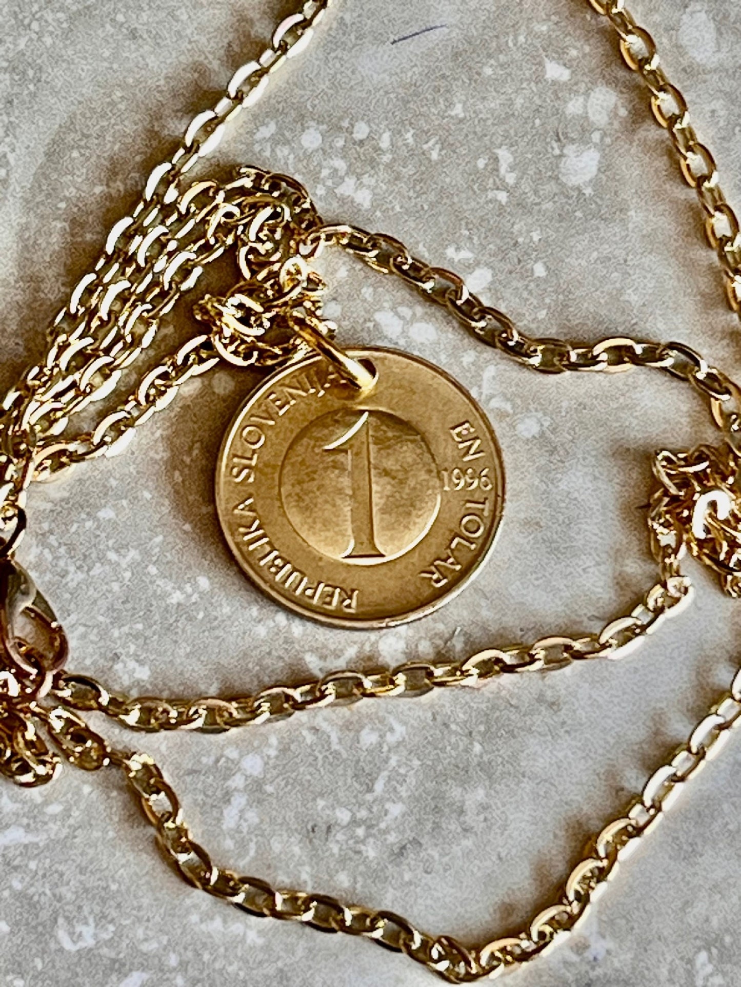 Slovakia Slovenska Republika Tolar 1996 Personal Necklace Old Vintage Handmade Jewelry Gift Friend Charm For Him Her World Coin Collector