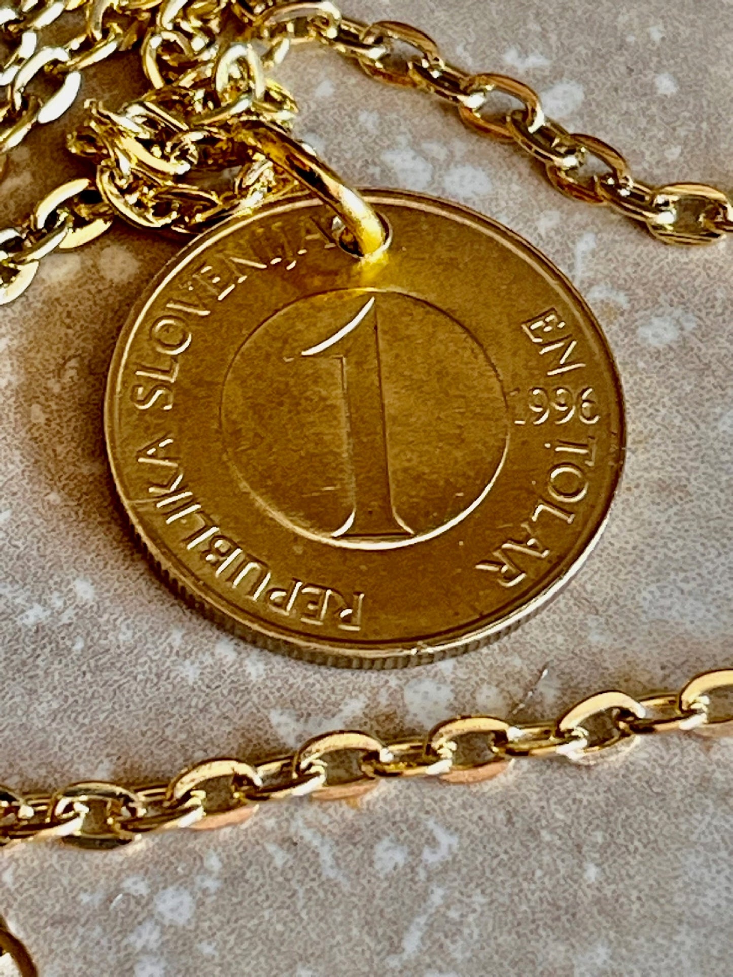 Slovakia Slovenska Republika Tolar 1996 Personal Necklace Old Vintage Handmade Jewelry Gift Friend Charm For Him Her World Coin Collector