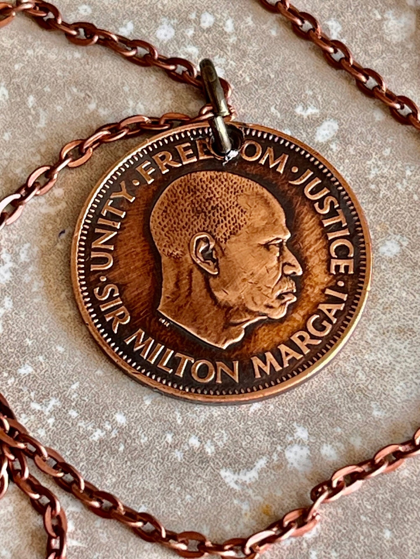 Sierra Leone Coin Pendant African 1 Cent Personal Necklace Old Vintage Handmade Jewelry Gift Friend Charm For Him Her World Coin Collector
