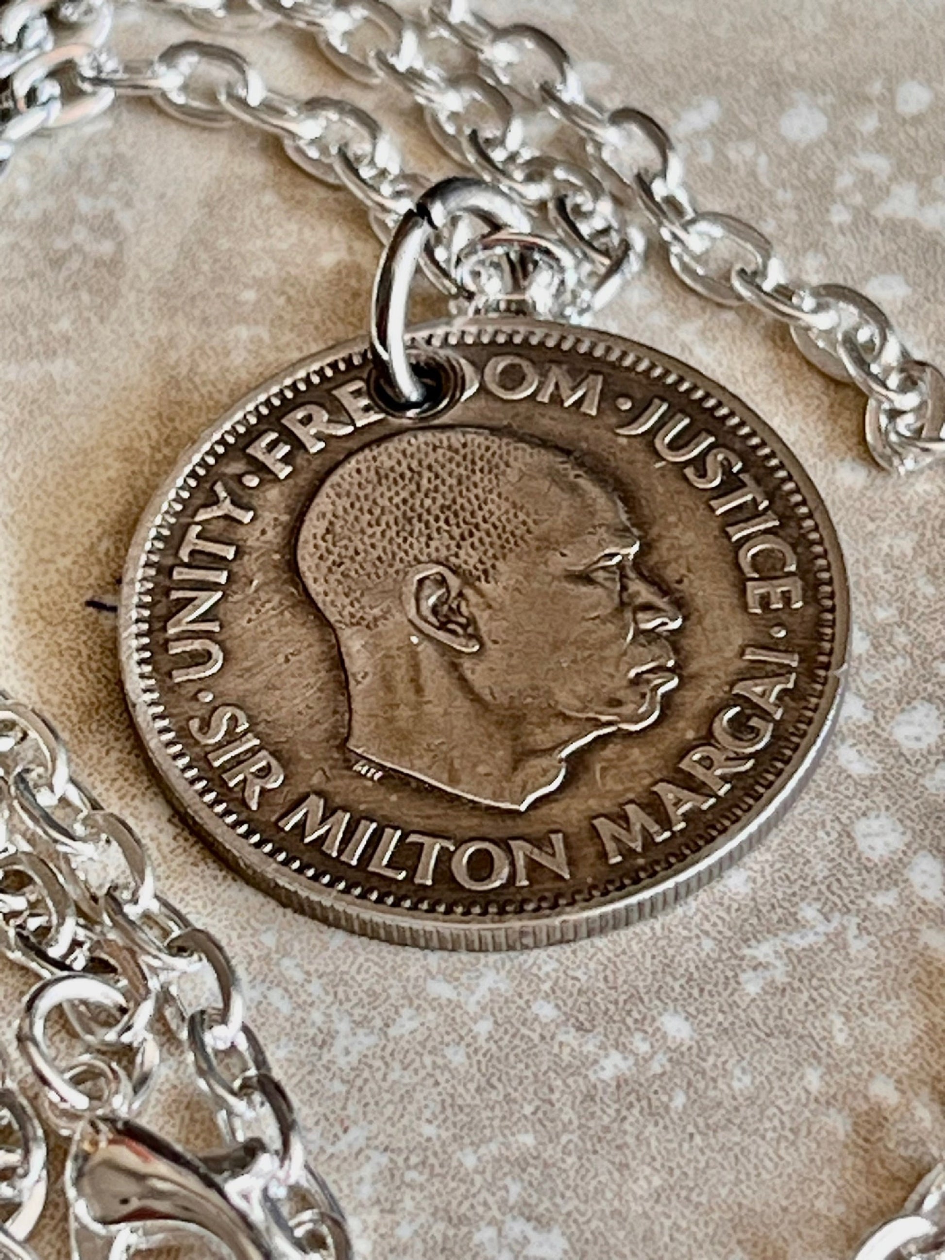 Sierra Leone Coin Pendant African 10 Cents Personal Necklace Vintage Handmade Jewelry Gift Friend Charm For Him Her World Coin Collector