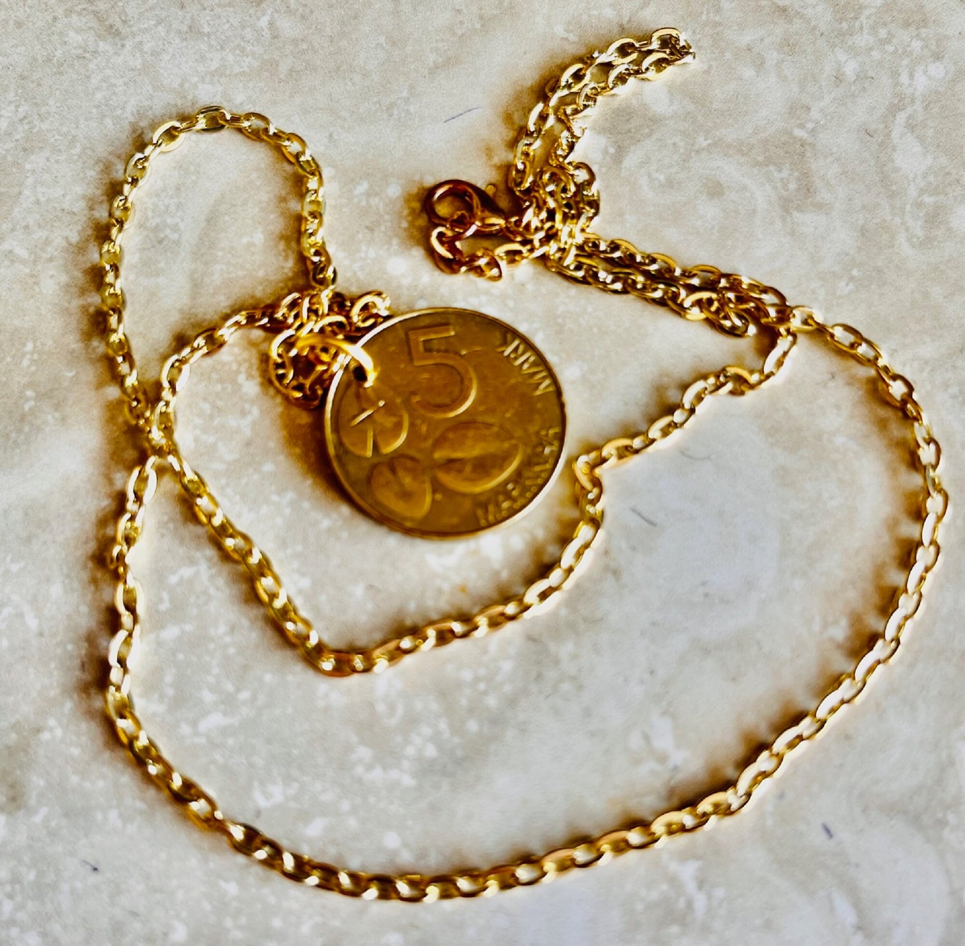 Finland Coin Pendant 5 Finnish Suomi Jewelry Personal Necklace Vintage Handmade Jewelry Gift Friend Charm For Him Her World Coin Collector