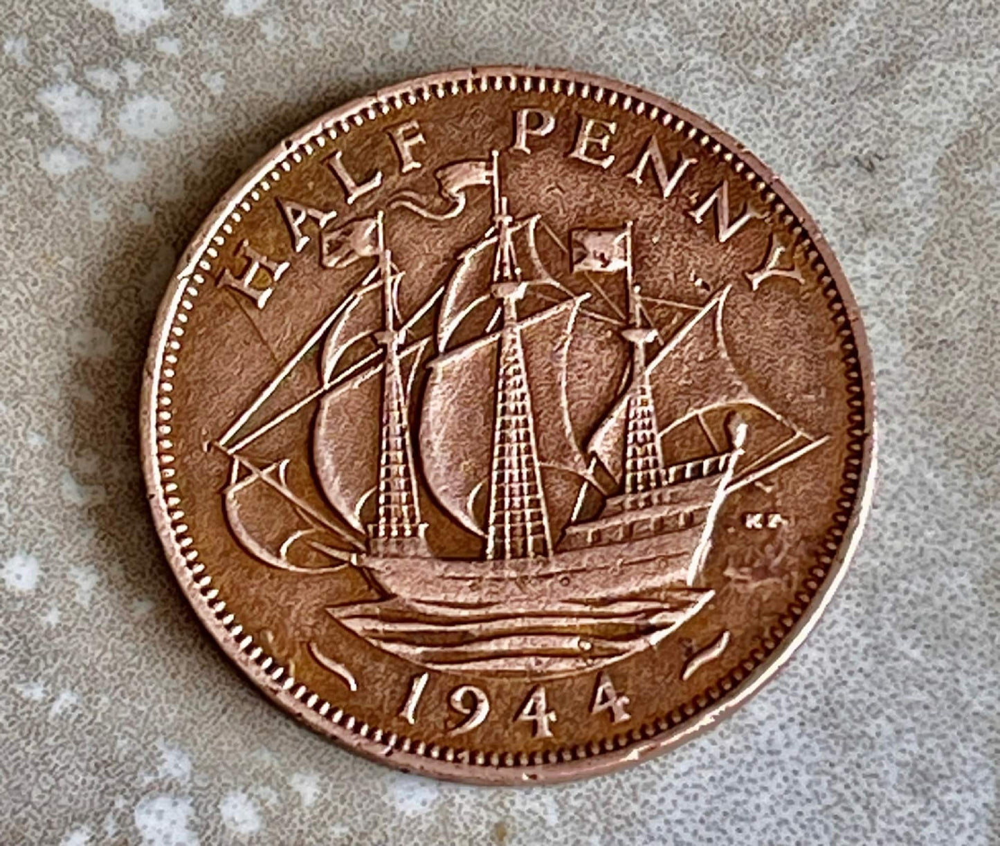 Britain Ring Half Penny England British Coin Ring Handmade Personal Jewelry Ring Gift For Friend Ring Gift For Him Her World Coin Collector