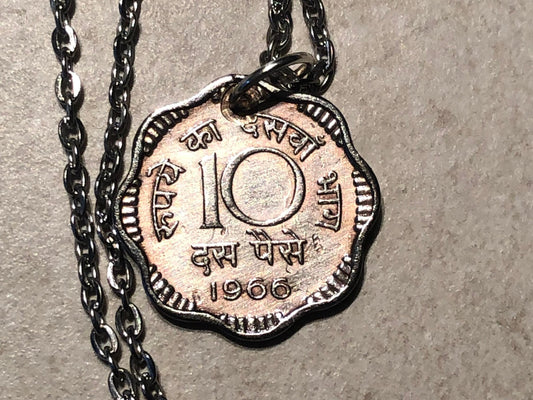 India Coin Necklace Indian East India 10 Annas Square Coin Pendant Vintage Rare Coins Coin Enthusiast Fashion Accessory Handmade