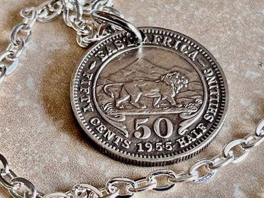 East Africa Coin Necklace 50 Cents African Personal Necklace Handmade Jewelry Gift Friend Charm For Him Her World Coin Collector