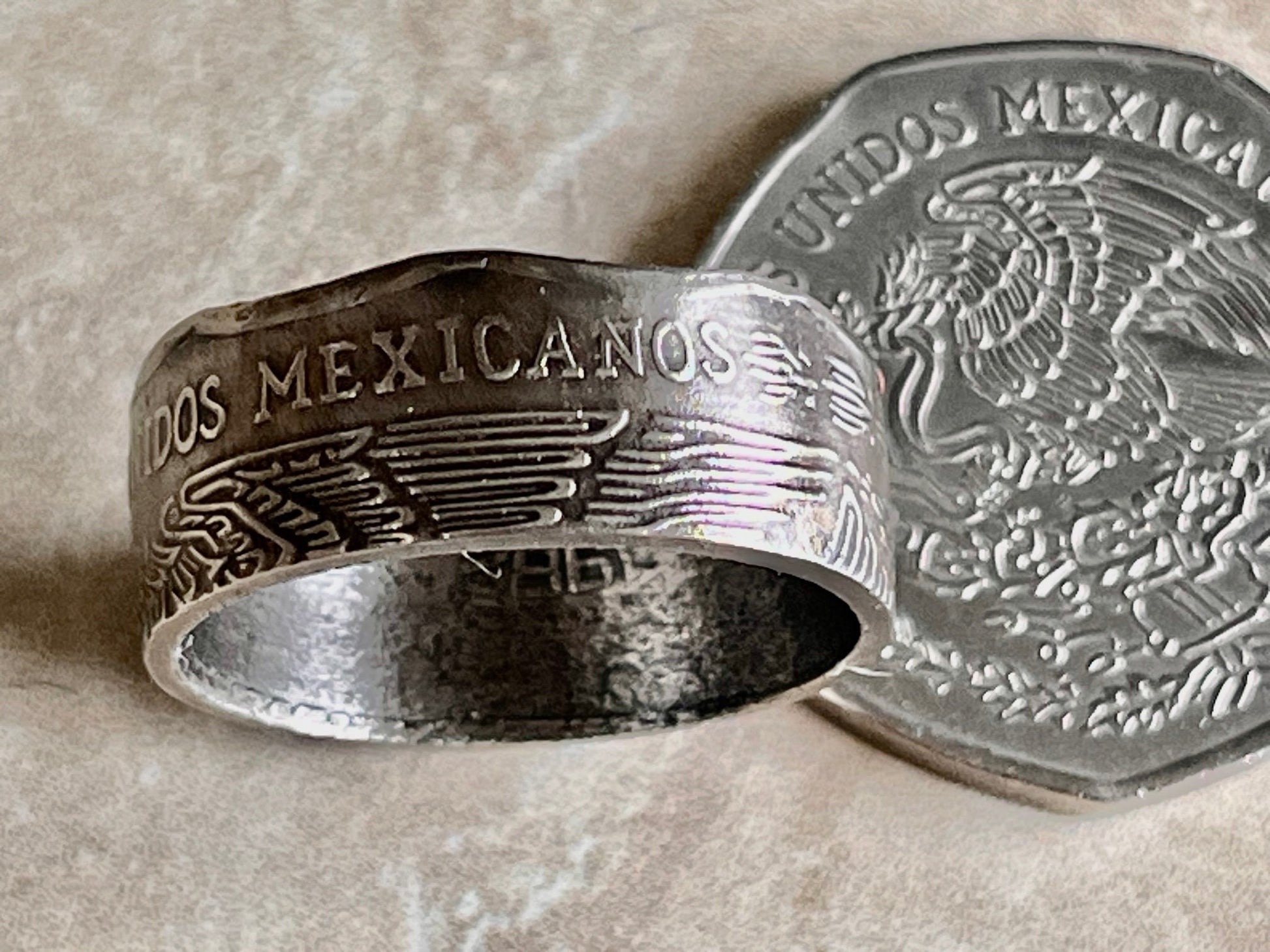 Mexico Ring 10 Peso Mexican Coin Ring Handmade Personal Jewelry