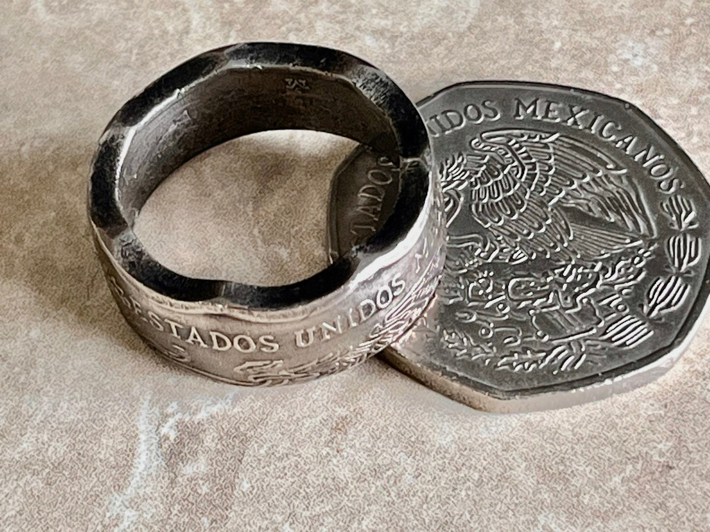 Mexico Ring 10 Peso Mexican Coin Ring Handmade Personal Jewelry Ring Gift For Friend Coin Ring Gift For Him Her World Coin Collector
