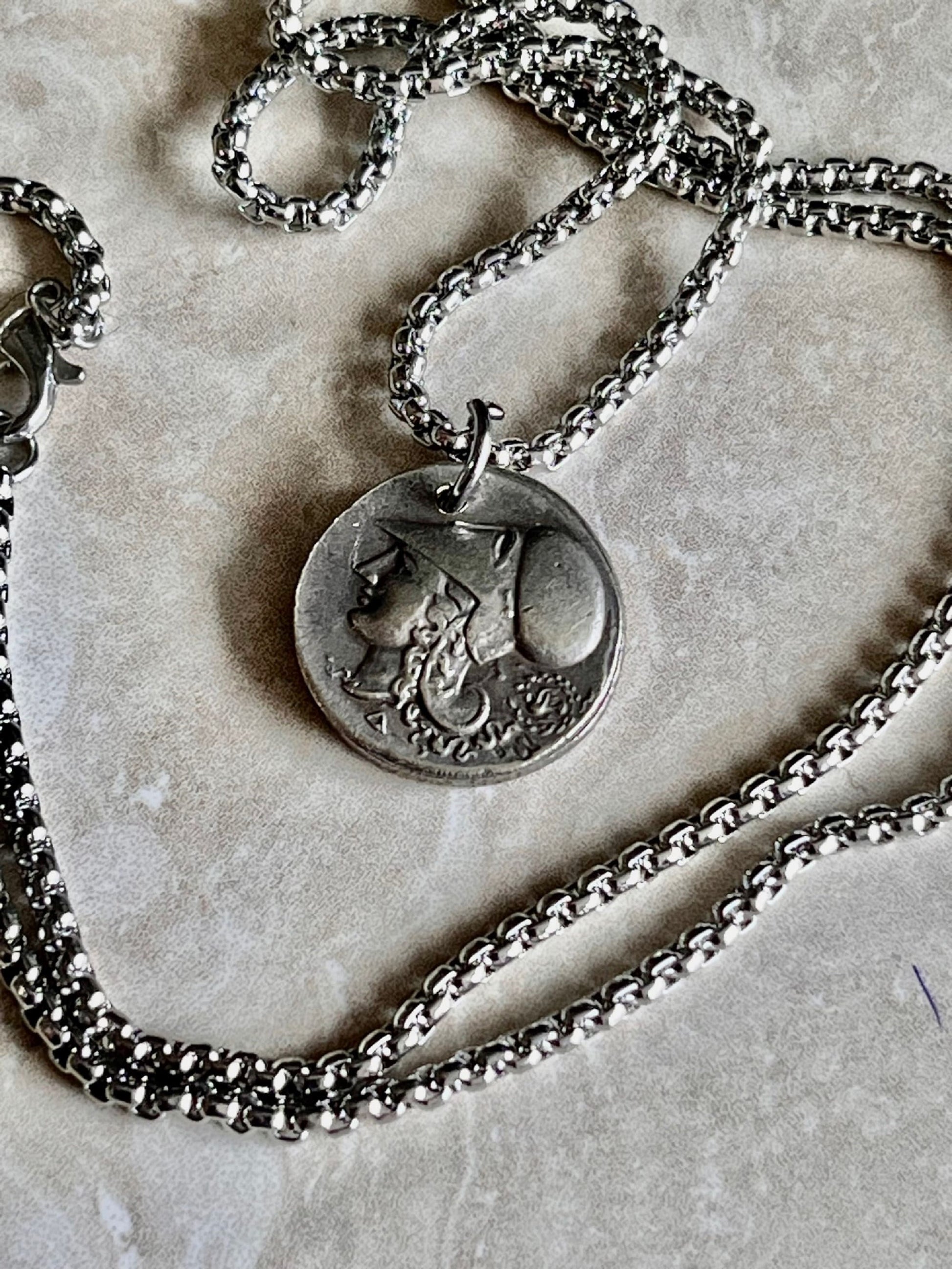 Greek Ancient Coin Pendant Lion Skin Helmet Hercules Pegasus Necklace Jewelry Gift For Friend Charm For Him Her, World Coins Collector