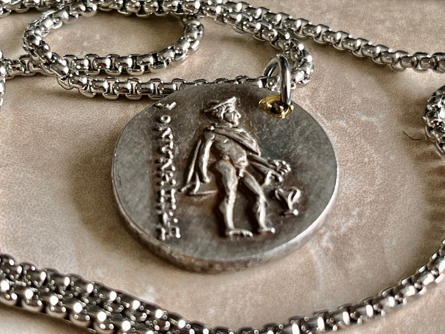 Greek Coin Pendant Pegasus Helmet Hercules Zeus Inlaid Necklace Jewelry Gift For Friend Charm For Him Her Charm World Coins Collector