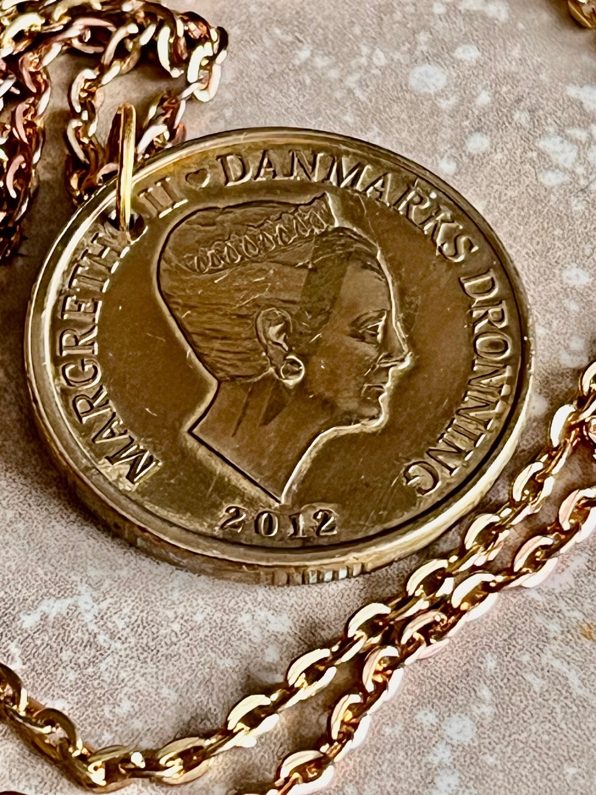 Denmark Coin Pendant Danish 20 Kroner Personal Necklace Old Vintage Handmade Jewelry Gift Friend Charm For Him Her World Coin Collector