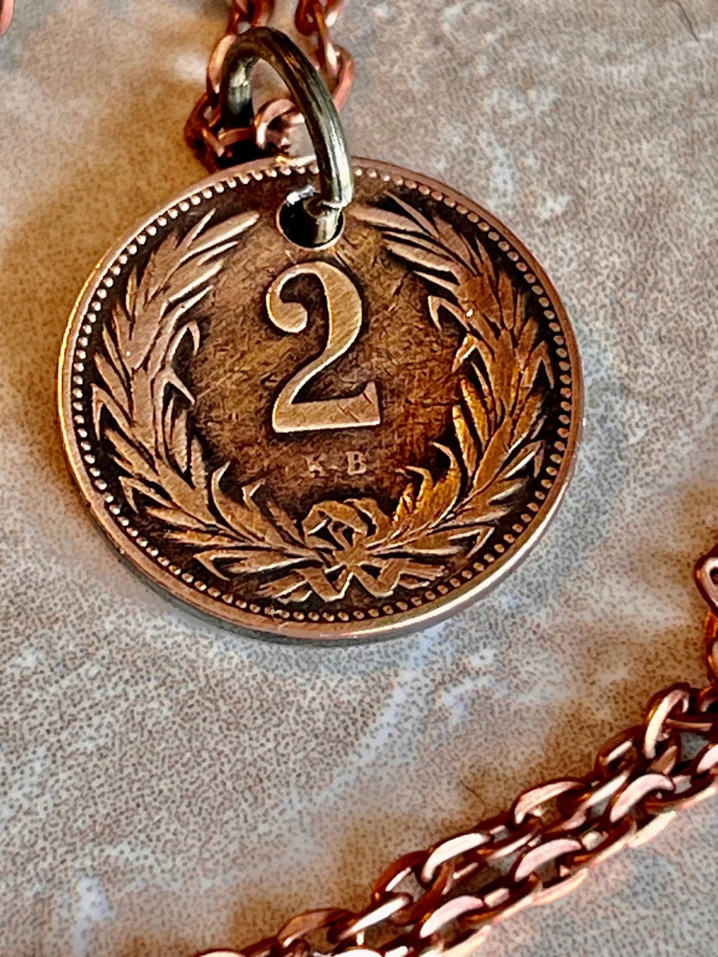 Hungary Coin Pendant Hungarian 2 Filler Personal Necklace Old Vintage Handmade Jewelry Gift Friend Charm For Him Her World Coin Collector