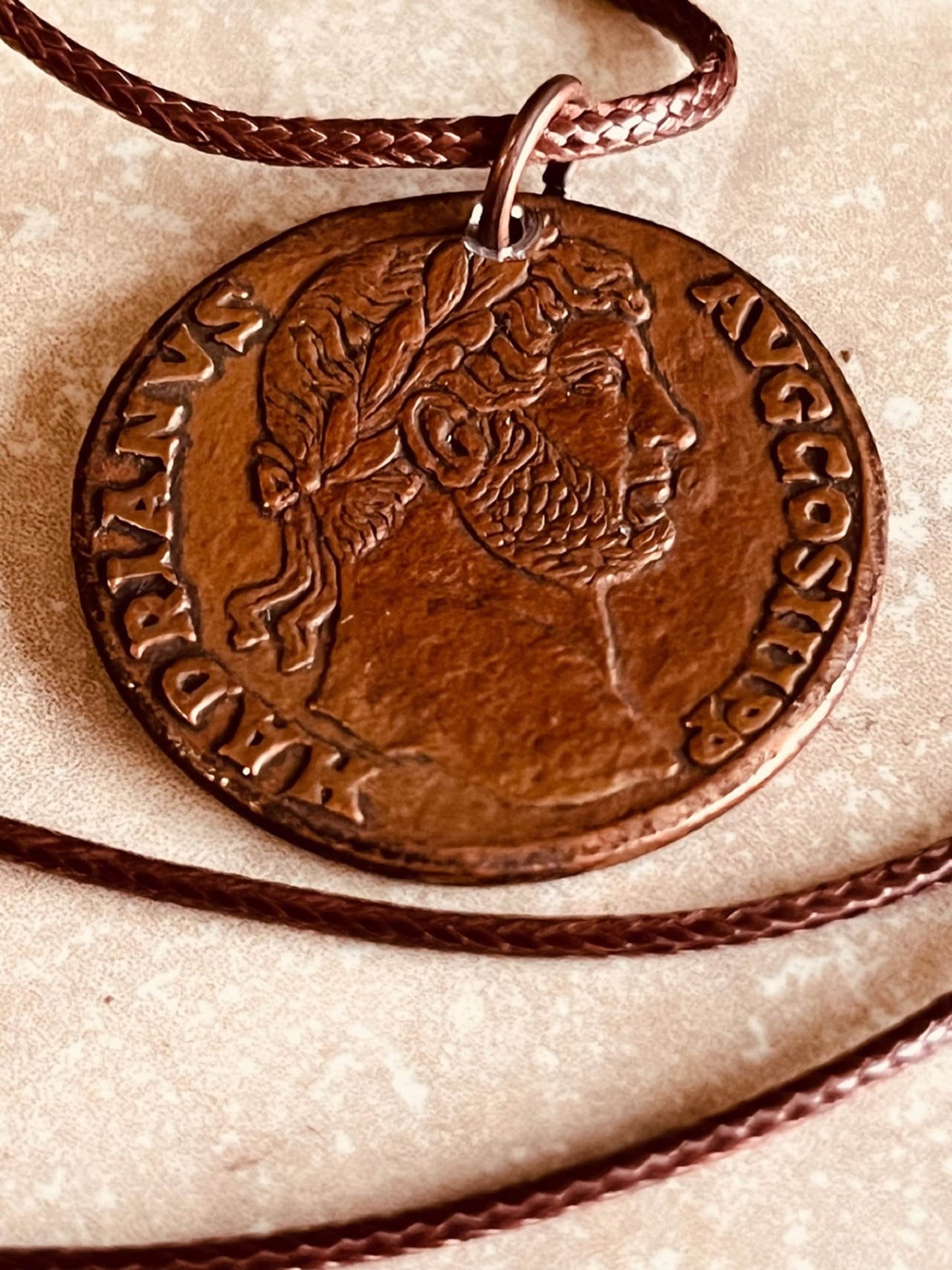 Ancient Coin Pendant Sestertius of Hadrian (117-138 AD) Roman Necklace Jewelry Gift For Friend Charm For Him Her World Coins Collector