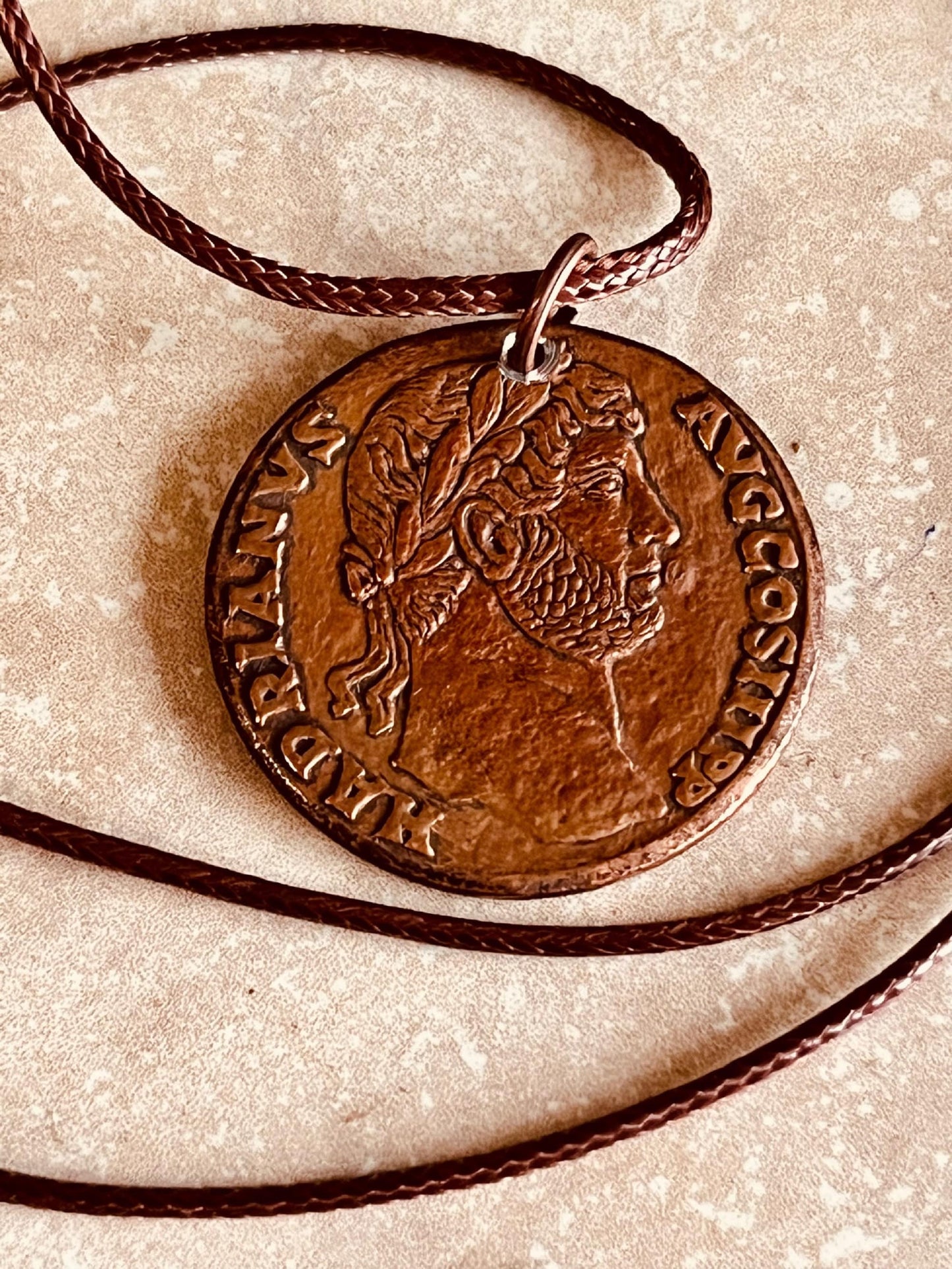 Ancient Coin Pendant Sestertius of Hadrian (117-138 AD) Roman Necklace Jewelry Gift For Friend Charm For Him Her World Coins Collector