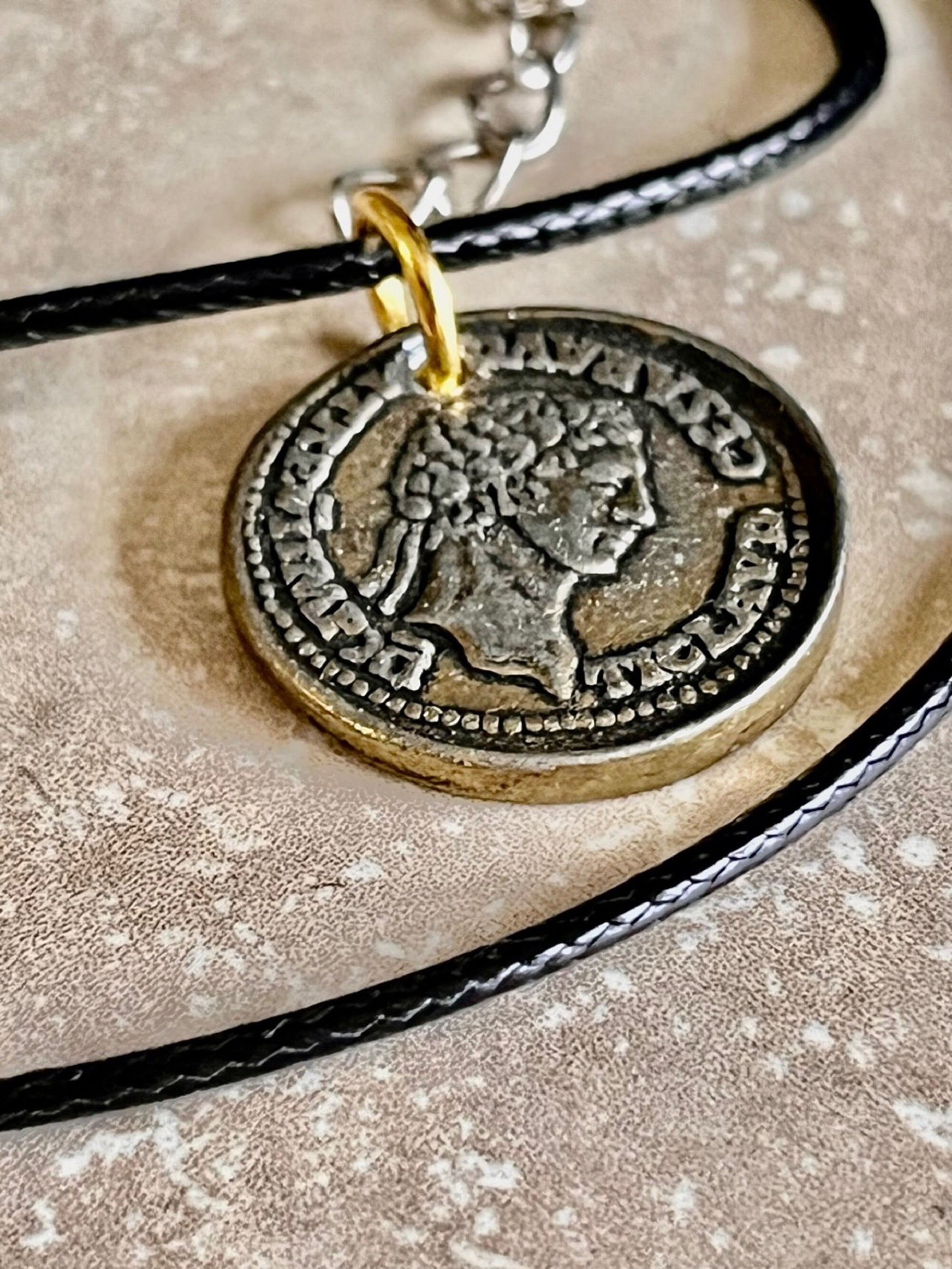 Ancient Coin Pendant Gold Aureus of Claudius 43 AD Julius Caesar Necklace Jewelry Gift For Friend Charm For Him Her World Coins Collector