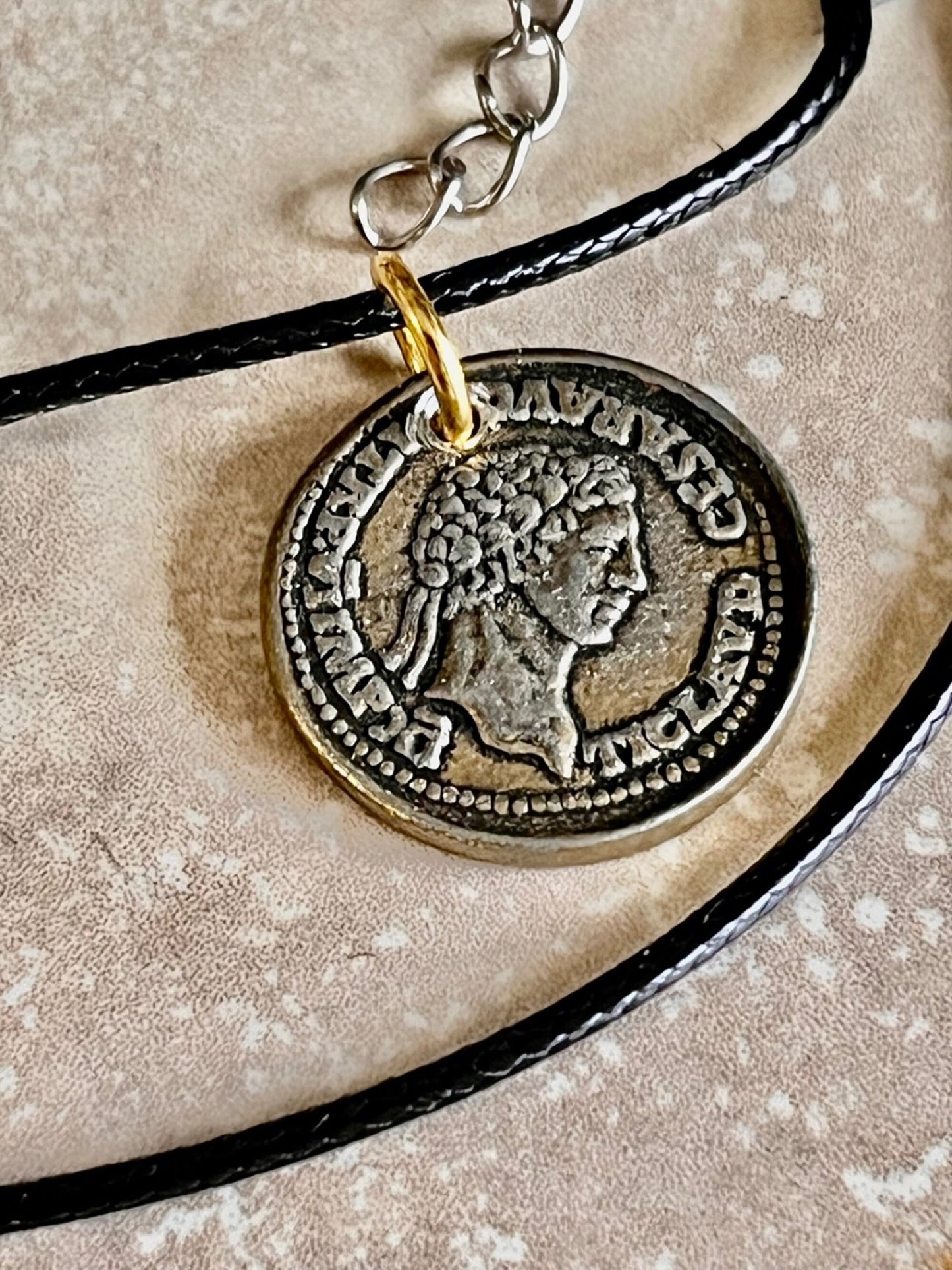 Ancient Coin Pendant Gold Aureus of Claudius 43 AD Julius Caesar Necklace Jewelry Gift For Friend Charm For Him Her World Coins Collector