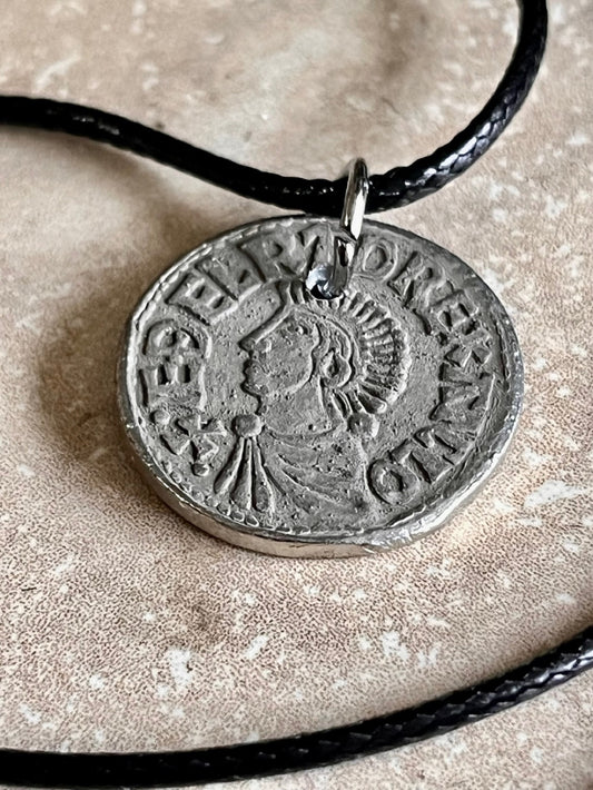 Ancient Coin Pendant Danish Pirates Aethelred the Unready 979-1016 Roman Necklace Jewelry Gift Friend Charm Him Her World Coins Collector