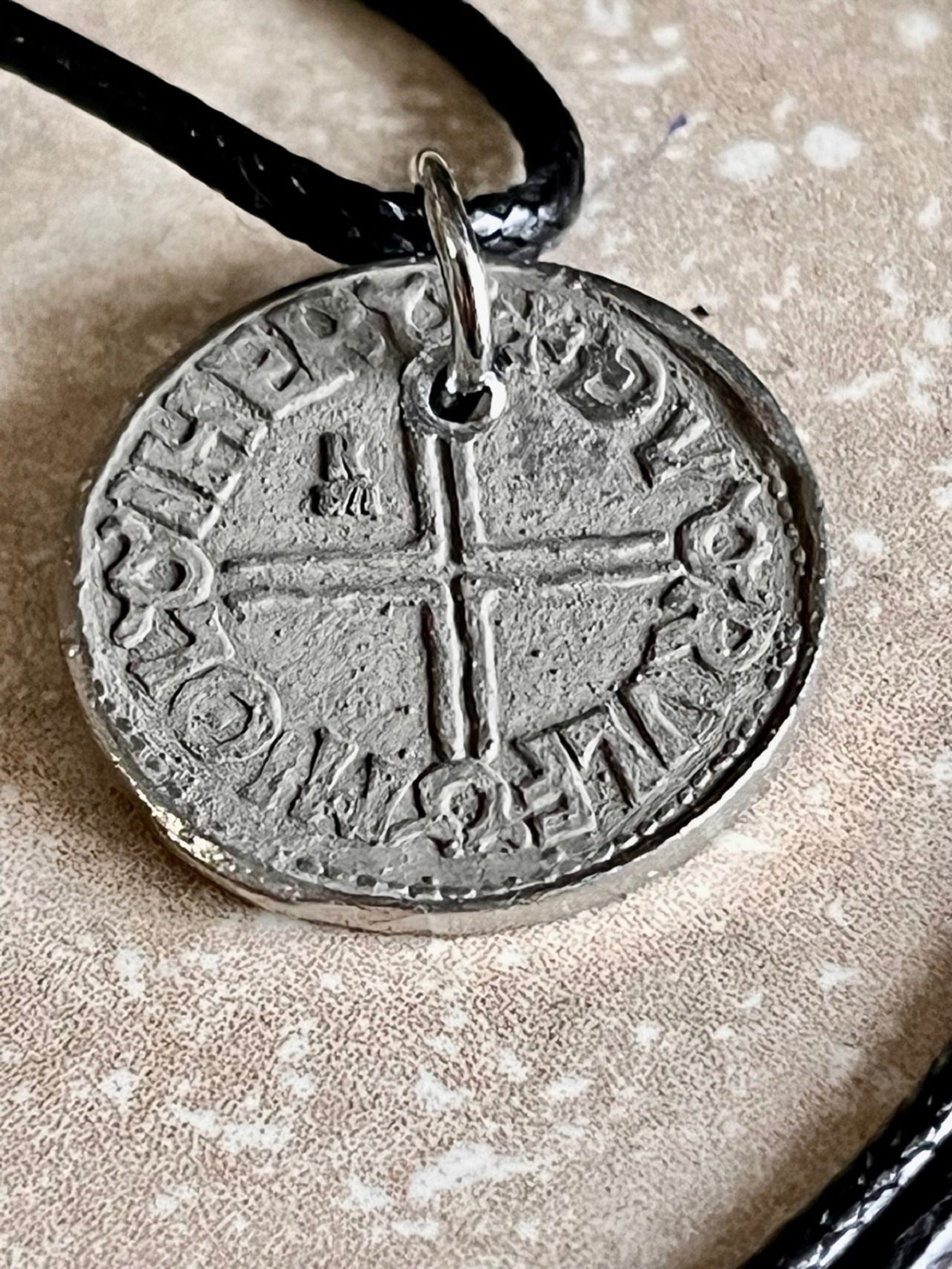 Ancient Coin Pendant Danish Pirates Aethelred the Unready 979-1016 Roman Necklace Jewelry Gift Friend Charm Him Her World Coins Collector