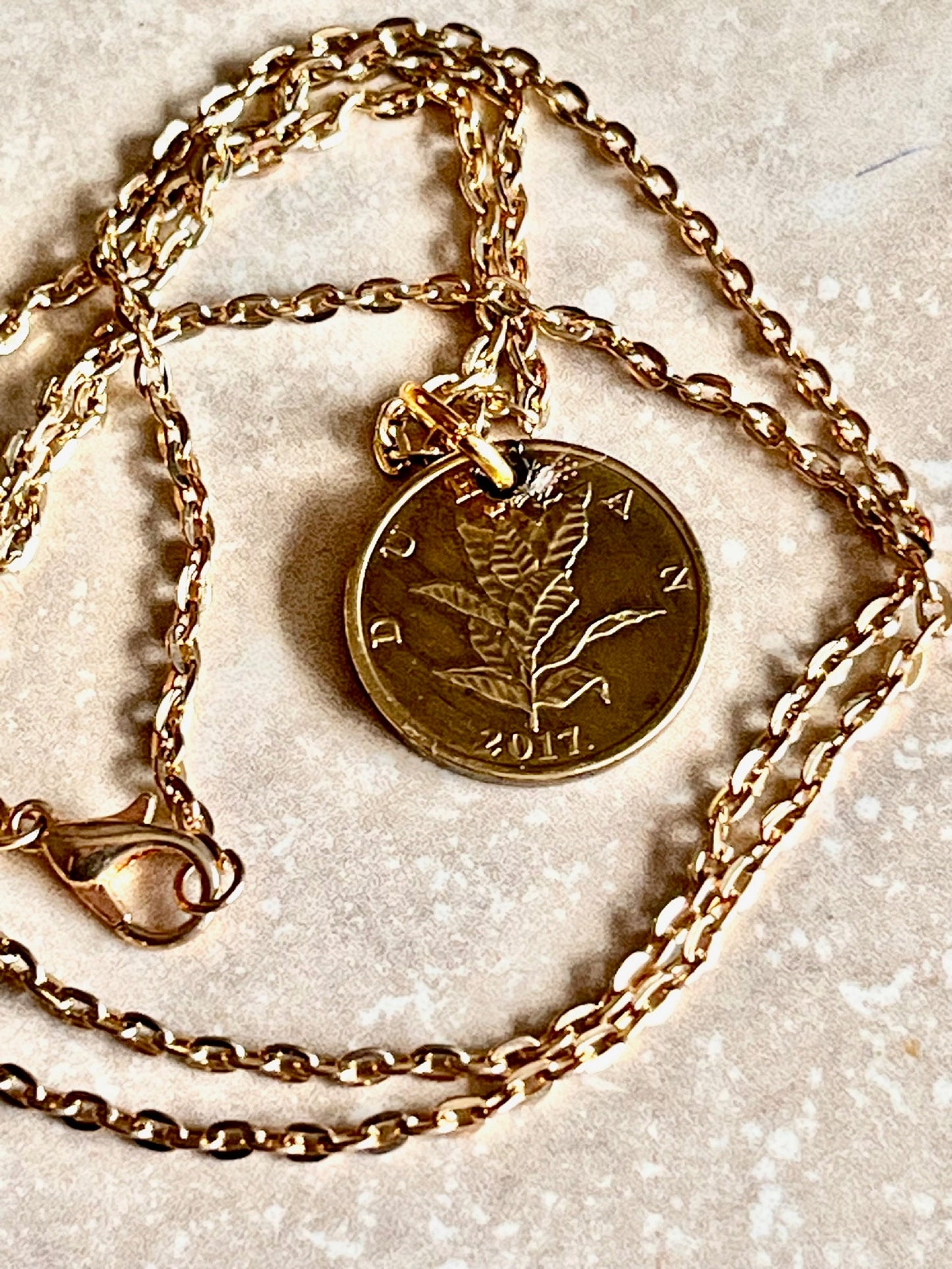 Croatia Coin Necklace Croatian 10 Lipa Coin Pendant Personal Old Vintage Handmade Jewelry Gift Friend Charm For Him Her World Coin Collector