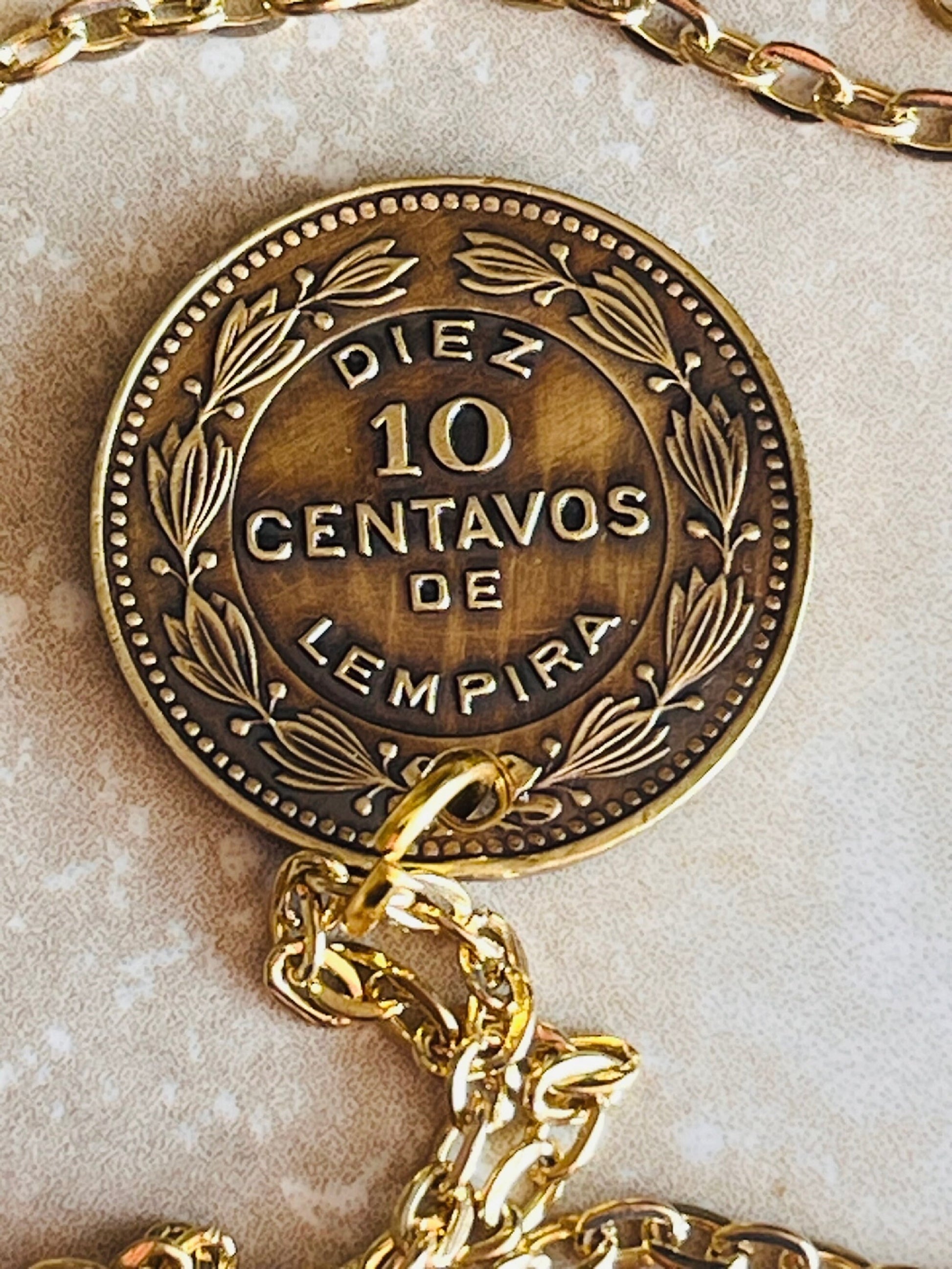 British Honduras 10 Centavos Lempira Personal Necklace Old Vintage Handmade Jewelry Gift Friend Charm For Him Her World Coin Collector