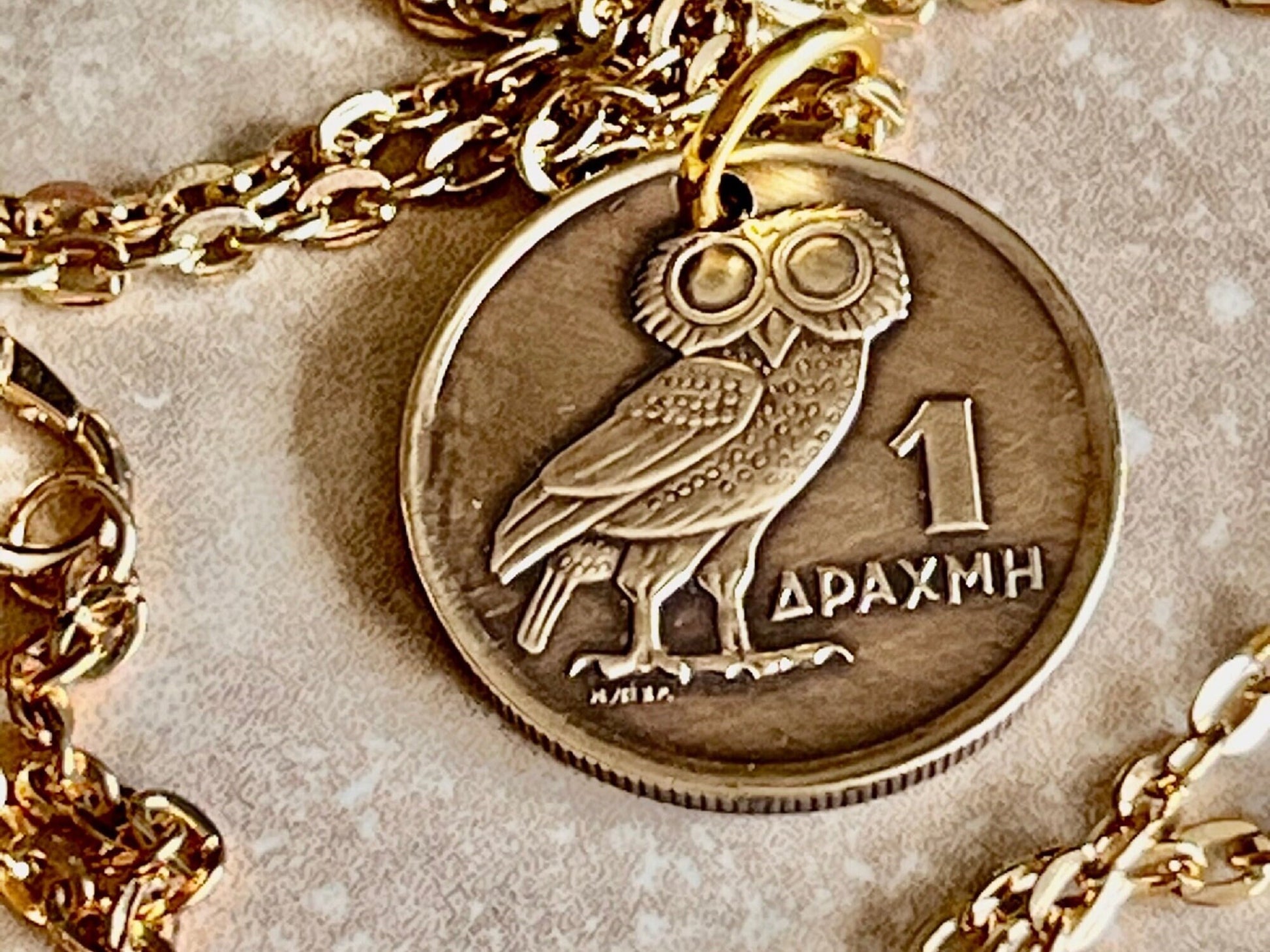 Greece Coin Necklace 1 Apaxmh Owl Greek Pendant Personal Old Vintage Handmade Jewelry Gift Friend Charm For Him Her World Coin Collector