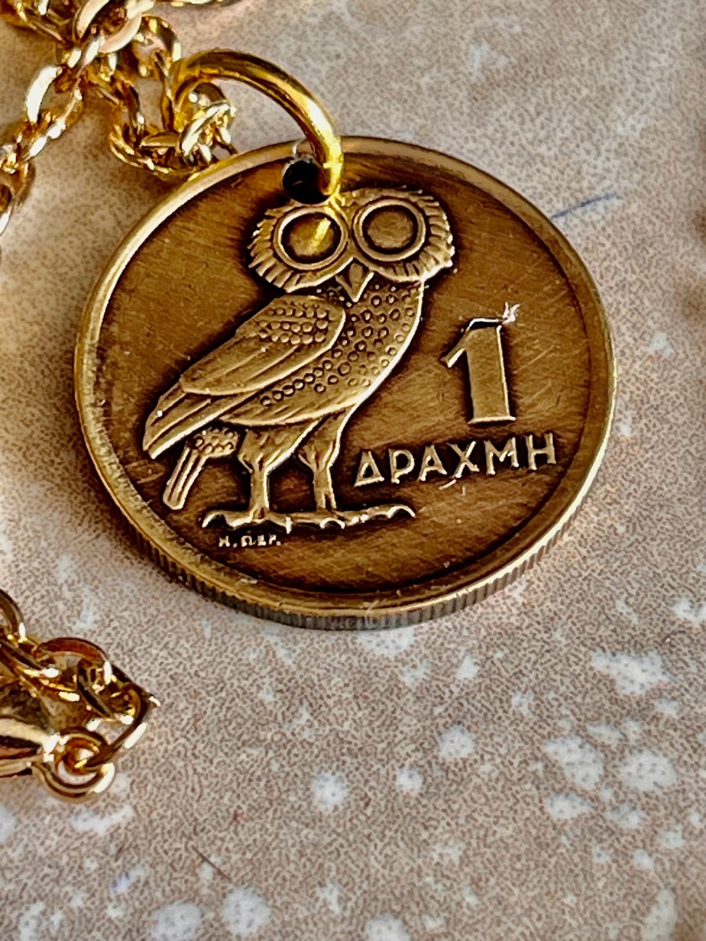 Greece Coin Necklace 1 Apaxmh Owl Greek Pendant Personal Old Vintage Handmade Jewelry Gift Friend Charm For Him Her World Coin Collector