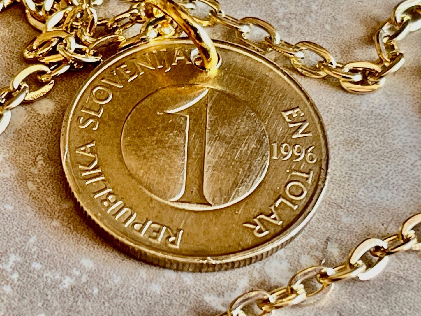 Slovakia Slovenska Republika Tolar 1996 Personal Necklace Old Vintage Handmade Jewelry Gift Friend Charm For Him Her World Coin Collector