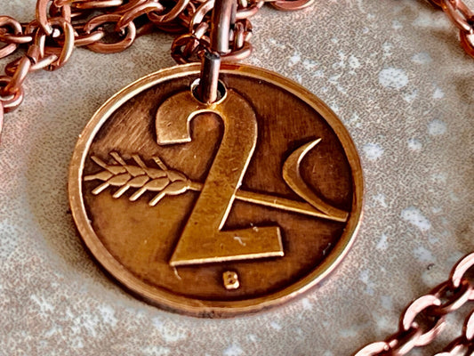 Switzerland Pendant Necklace Helvetia 2 Rappen Personal Old Vintage Handmade Jewelry Gift Friend Charm For Him Her World Coin Collector