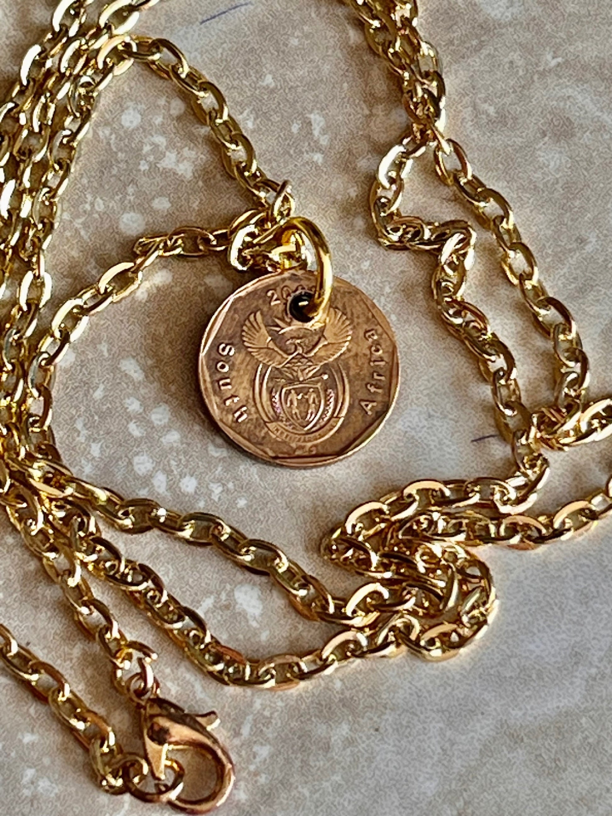 South Africa Coin Pendant African 10 Cents Personal Necklace Old Vintage Handmade Jewelry Gift Friend Charm For Him Her World Coin Collector