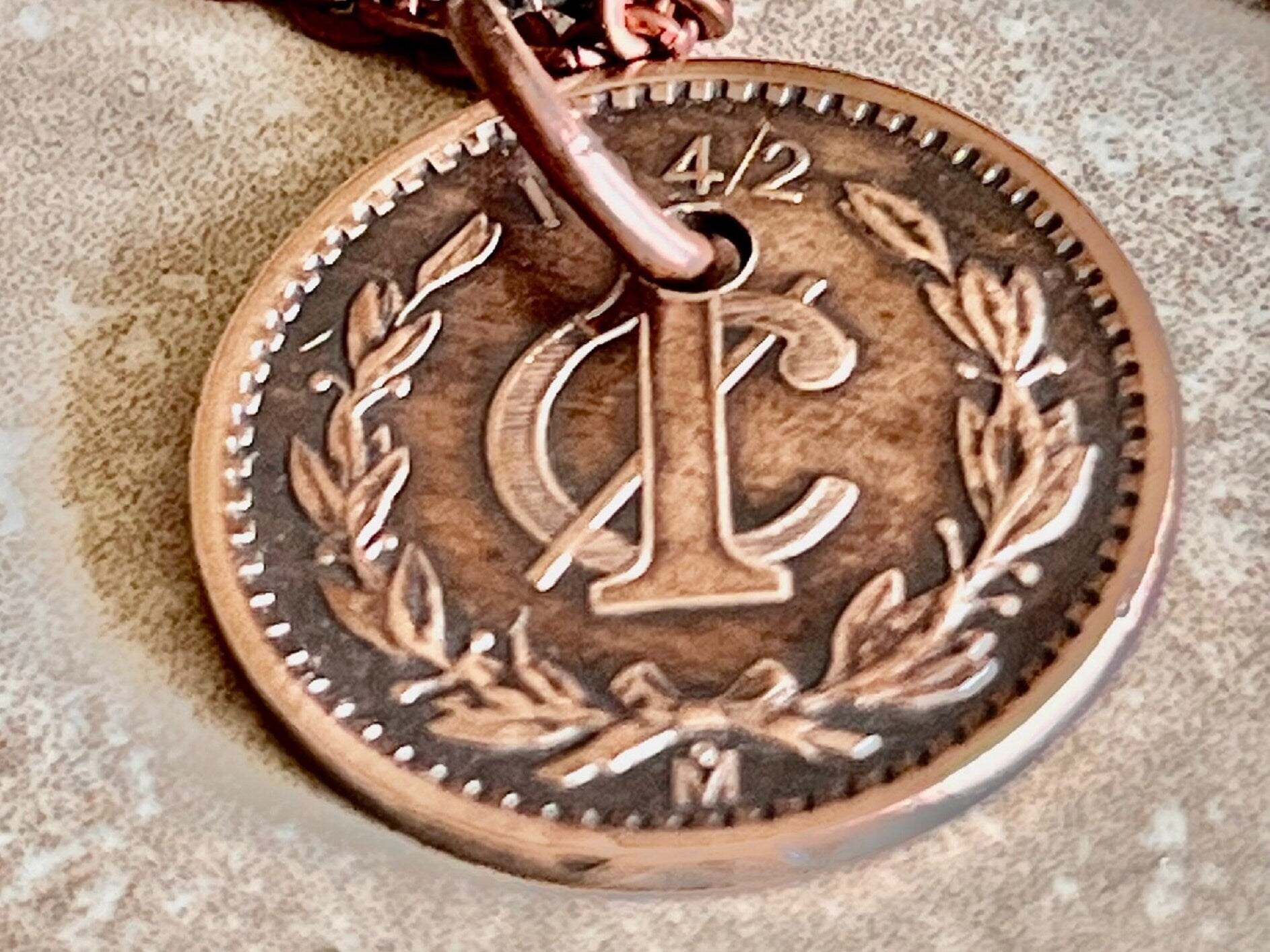 Mexico 1 Centavos Coin Pendant Mexican Personal Necklace Old Vintage Handmade Jewelry Gift Friend Charm For Him Her World Coin Collector