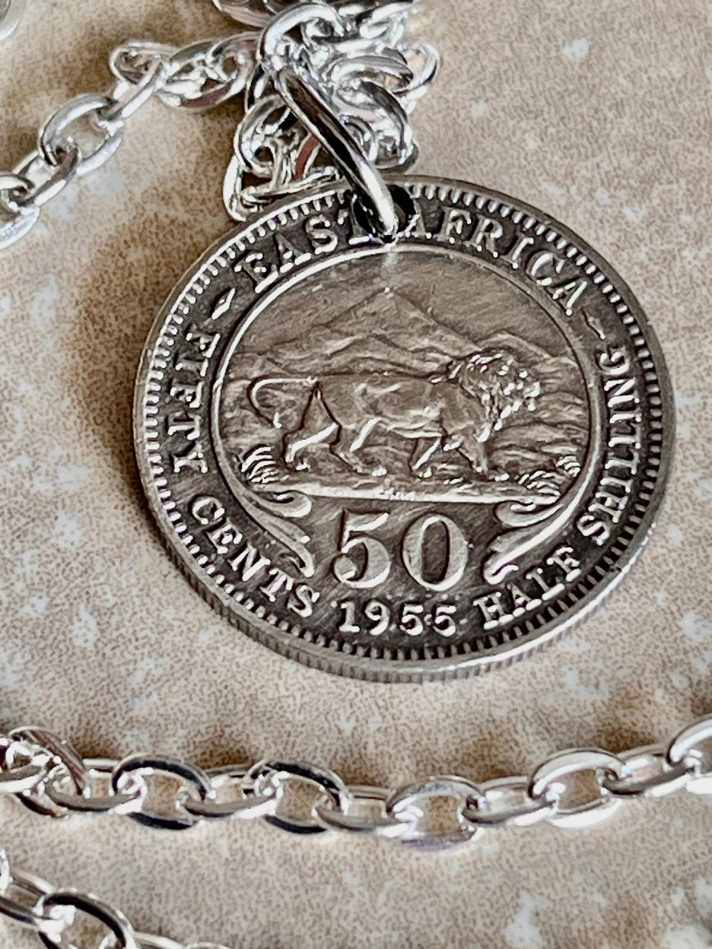 East Africa Coin Necklace 50 Cents African Personal Necklace Handmade Jewelry Gift Friend Charm For Him Her World Coin Collector