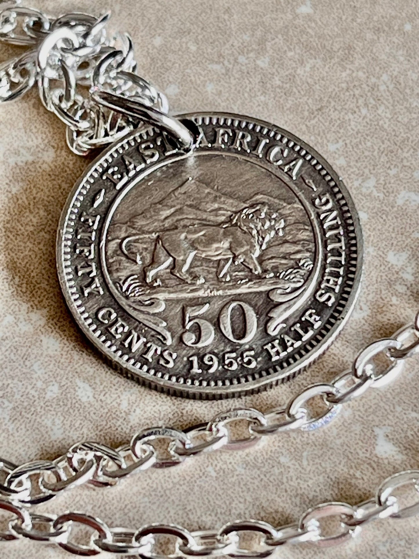 East Africa Coin Necklace 50 Cents African Personal Necklace Handmade Jewelry Gift Friend Charm For Him Her World Coin Collector